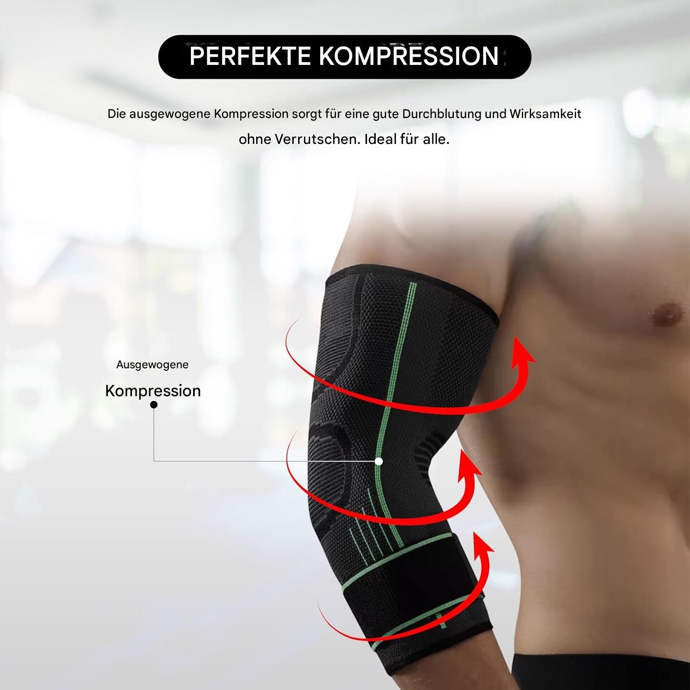 Endless Ellenbogenbandage Elbow Brace Verstellbarer Klettriemen, Entlastung der Muskeln (Compression Sleeve mit verstellbarem Klettverschlussband, 1-tlg., Perfekt für Fitnessstudio, Workout), Entlastung der Muskeln