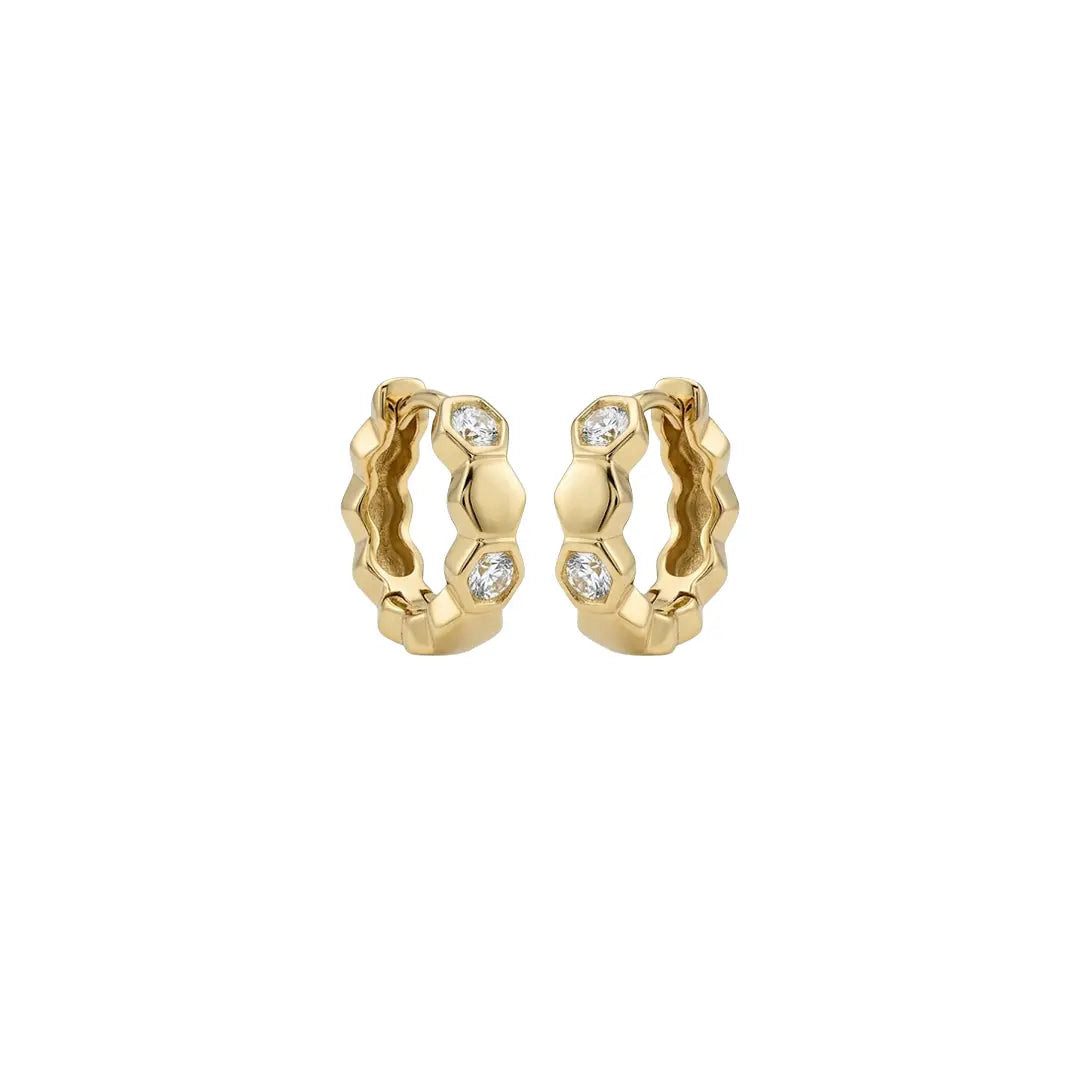 Creolen-Set Suzan Gold® 925 Sterling Silber Creolen Damen Hexagon Zirkonia