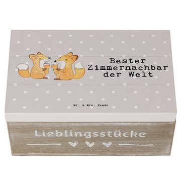Mr. & Mrs. Panda Dekokiste 19 x 12 cm Fuchs Bester Zimmernachbar der Welt - Grau Pastell - Gesch (1 St), Hohe Stabilität.