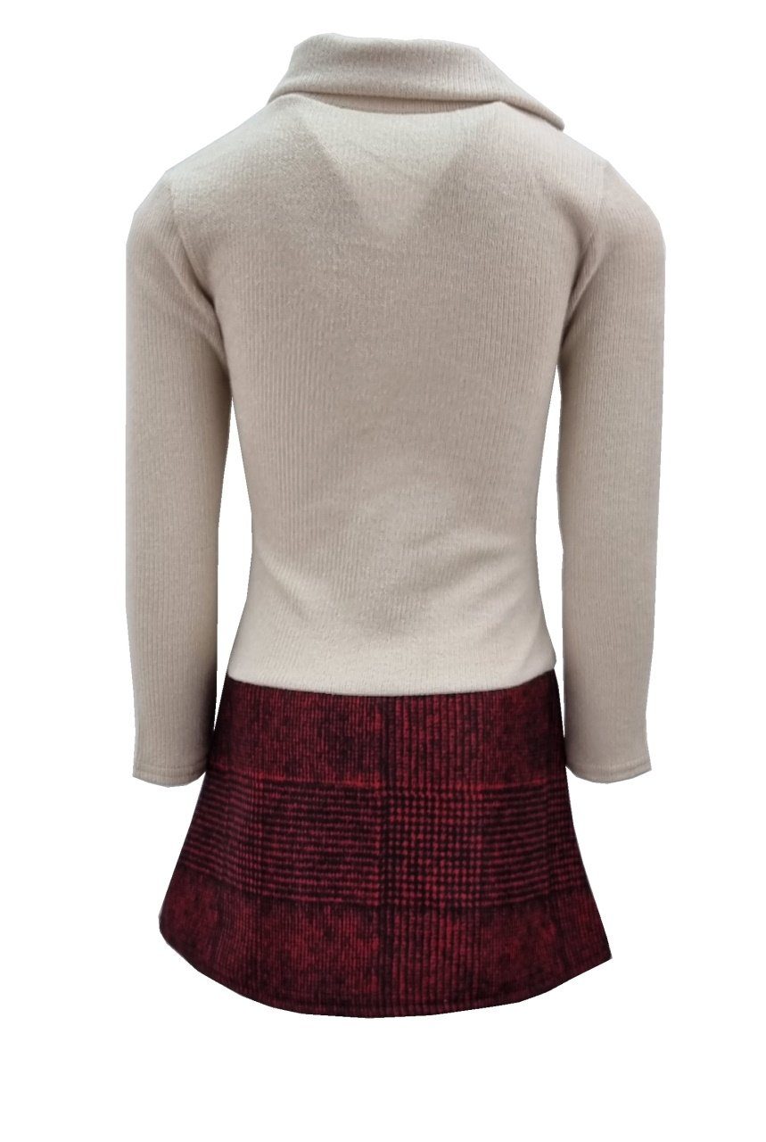 Girls Fashion A-Linien-Kleid Mädchen Kleid Strickkleid Winterkleid K36