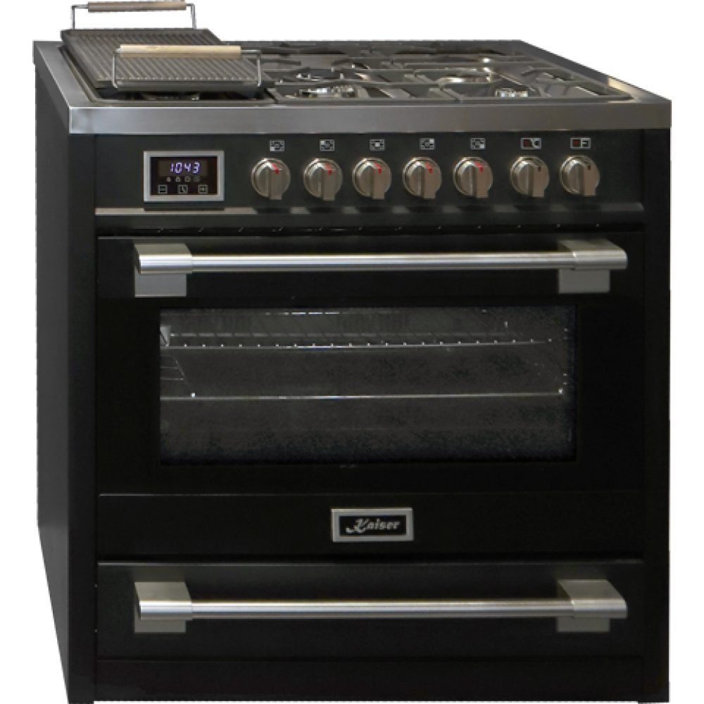 Kaiser Küchengeräte Gas-Standherd HGE 93505 s//5 Jahres Garantie, Gas Elektro Standherd 90 cm mit 2-fach-Teleskopauszug