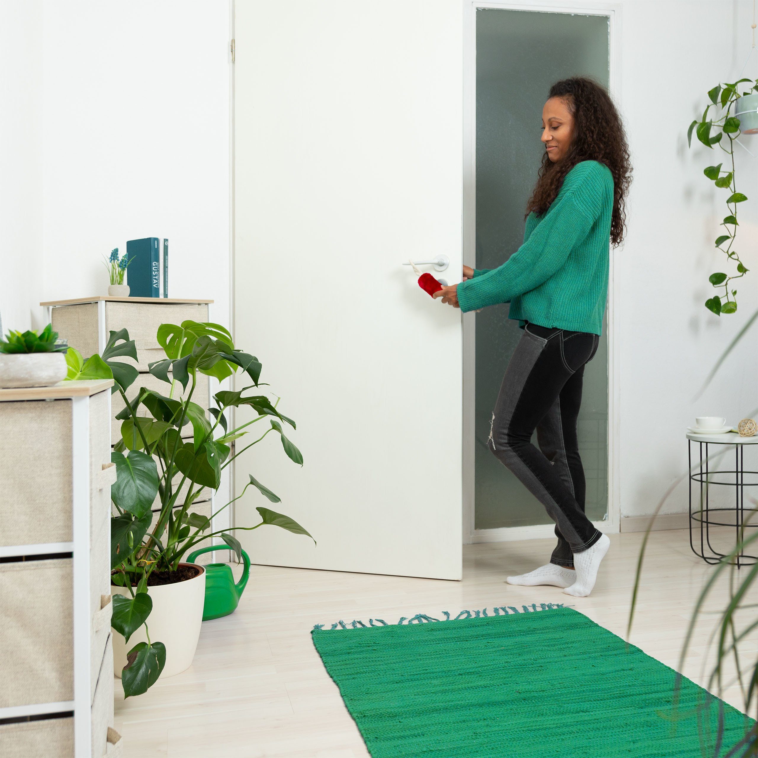 relaxdays Türdämpfer Türkordel Klemmschutz 2er Set rot