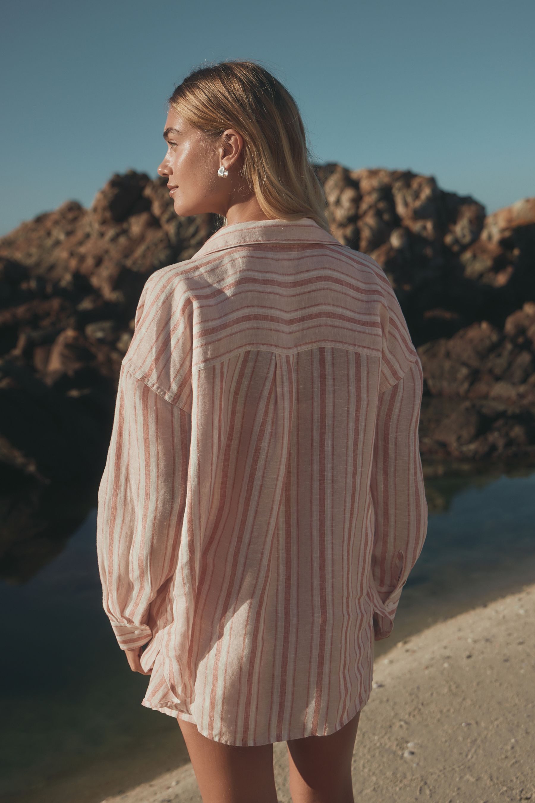 Next Hemdbluse Leinenhemd, Kurzgröße (1-tlg)