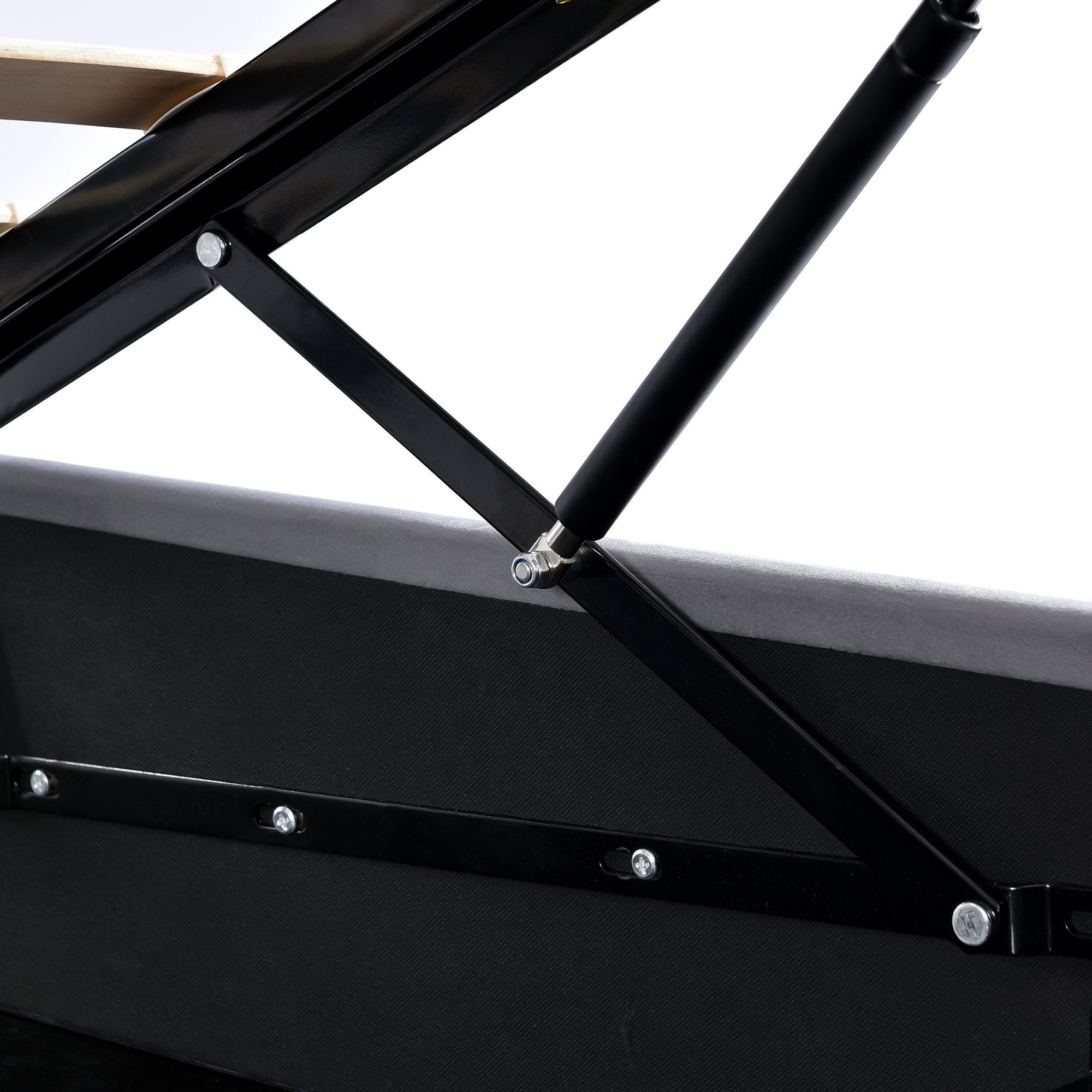 Polsterbett (Hydraulisches Funktionsbett 140x200cm), Doppelbett mit Verstellbares Kopfteil und Stauraum, Bezug aus Samt