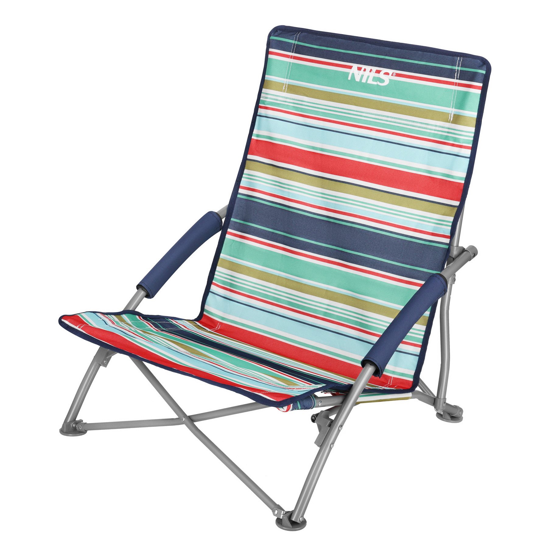 NILS CAMP Campingstuhl flacher Strandstuhl Klappstuhl Outdoor faltbarer Stuhl gestreift