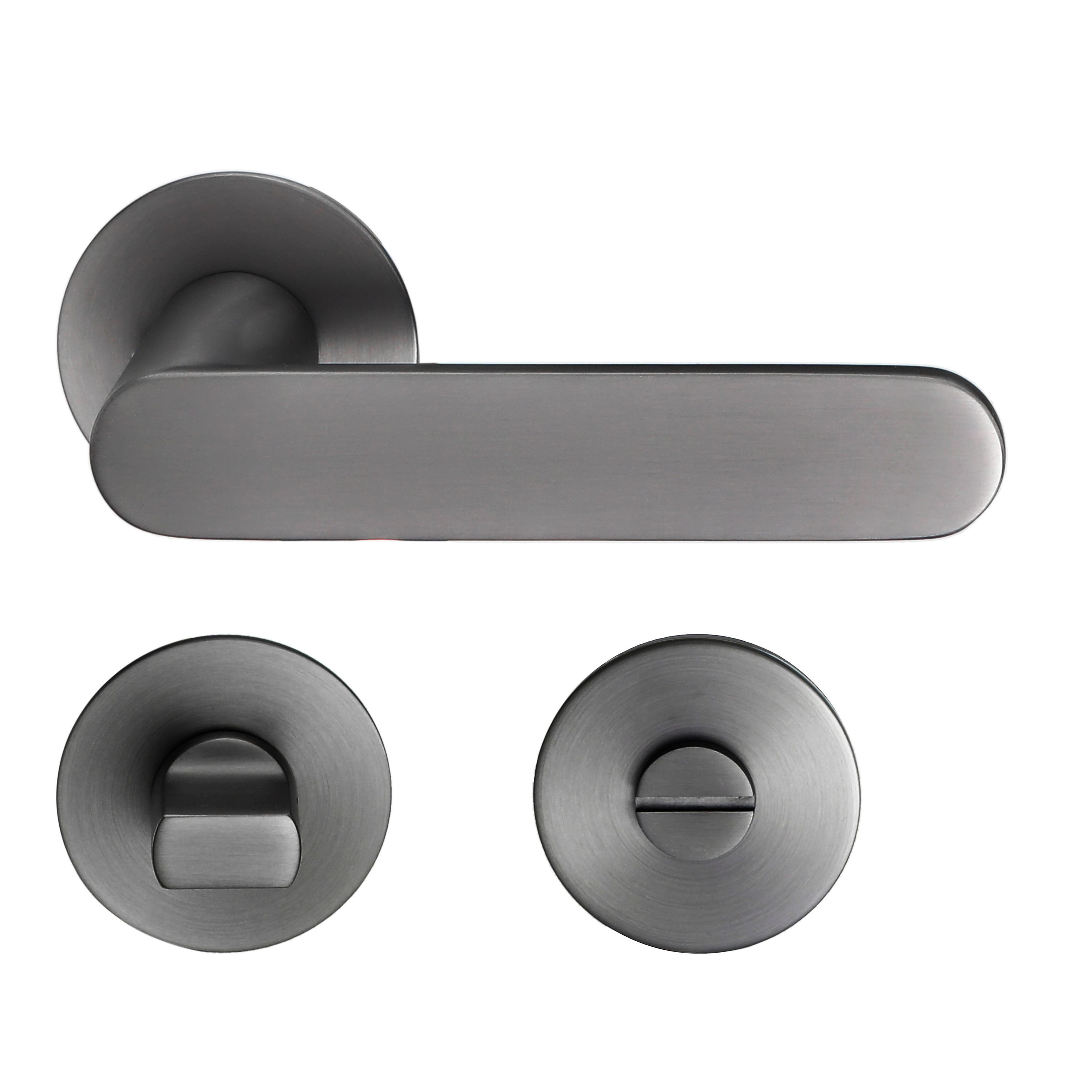 MeinTürgriff Drückergarnitur Georgetown Flachrosette samtgrau Türgriff Rose günstig online kaufen