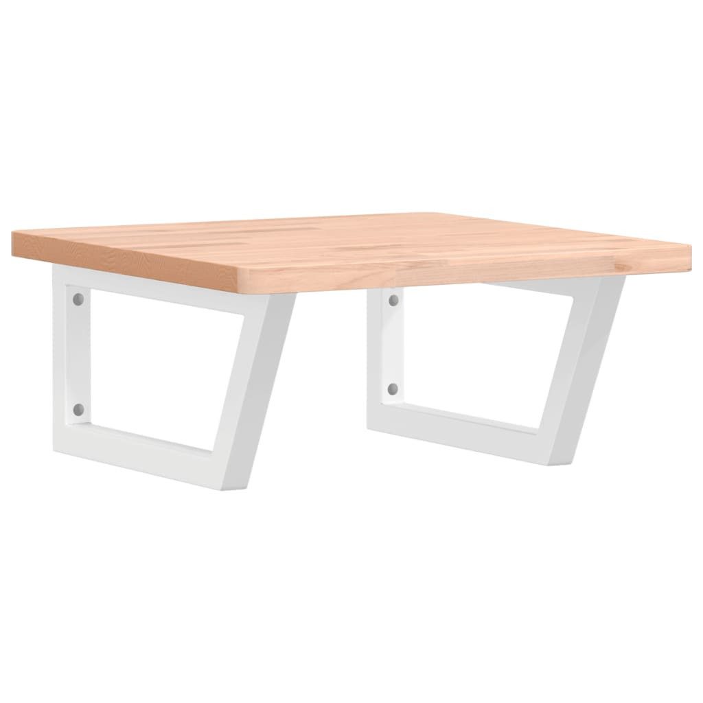 furnicato Waschbecken Waschbeckenregal Wandmontage Stahl und Massivholz Buche (1-St)