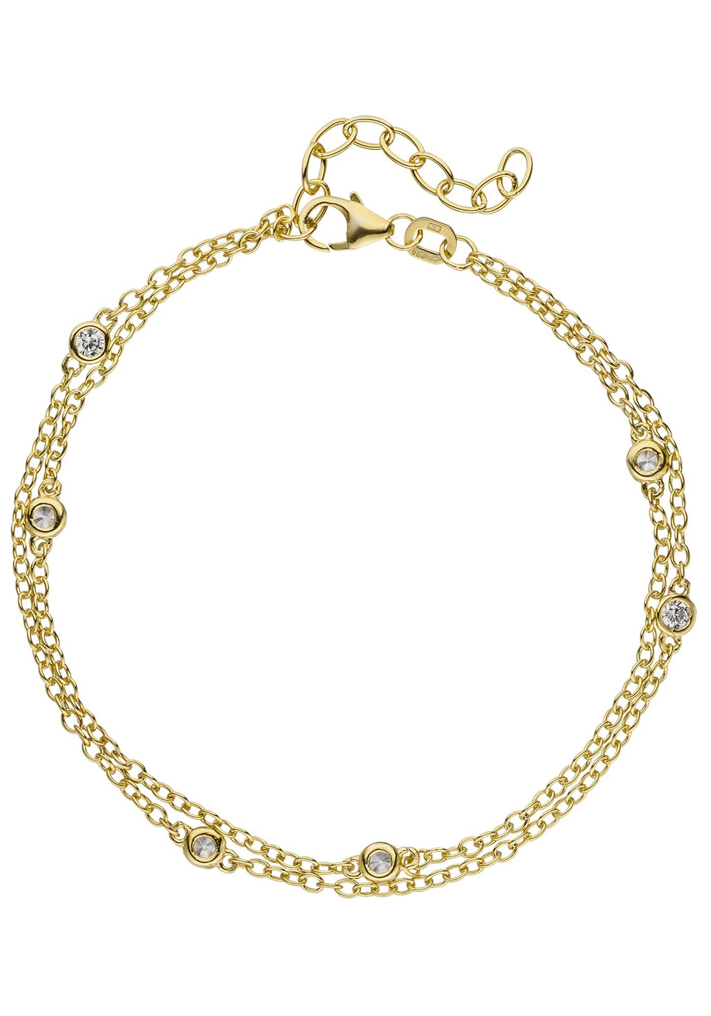 JOBO Armband, 2-reihig 925 Silber vergoldet günstig online kaufen