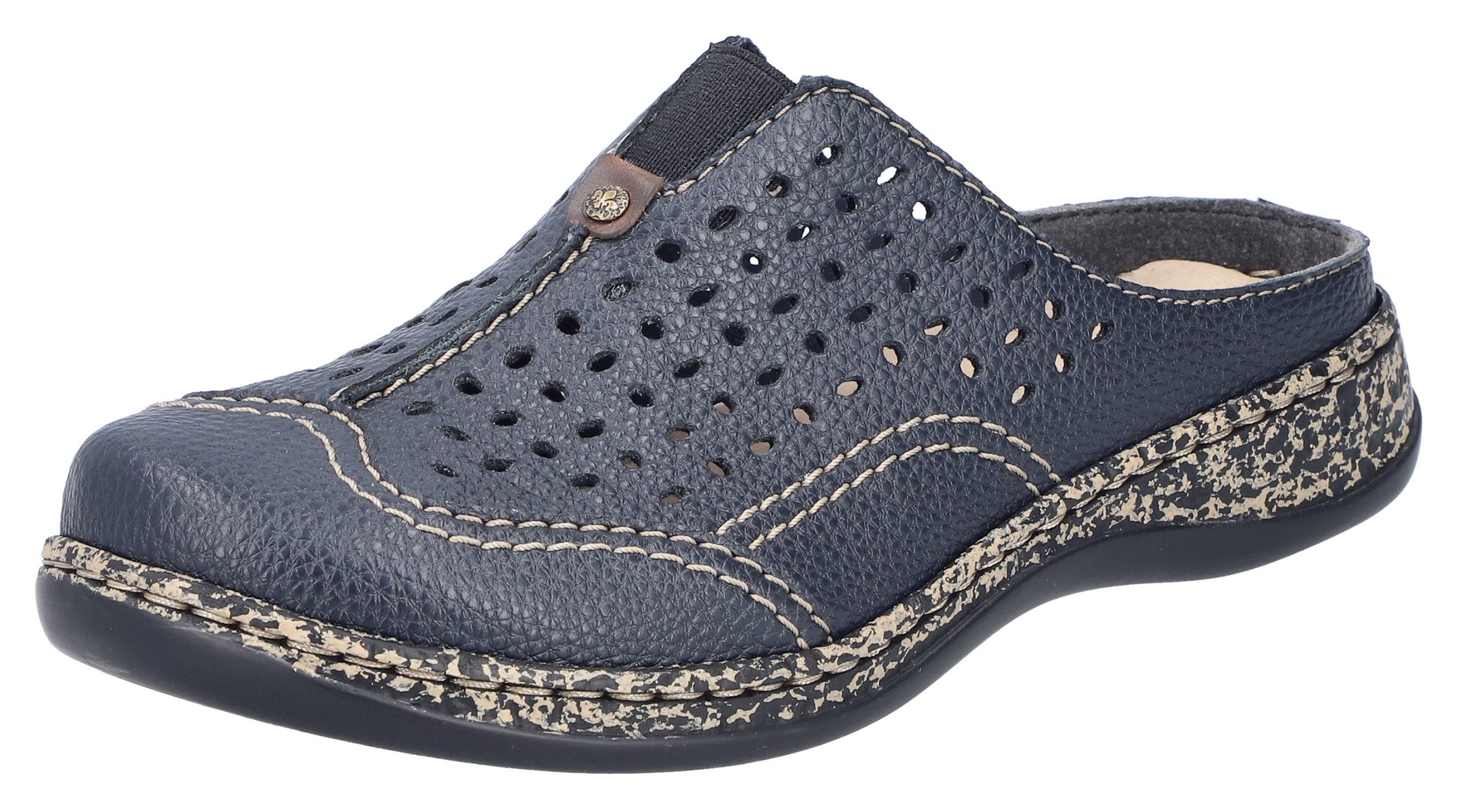 Rieker Clog Schlupfschuh, Hausschuh, Sommerschuh mit Perforation günstig online kaufen