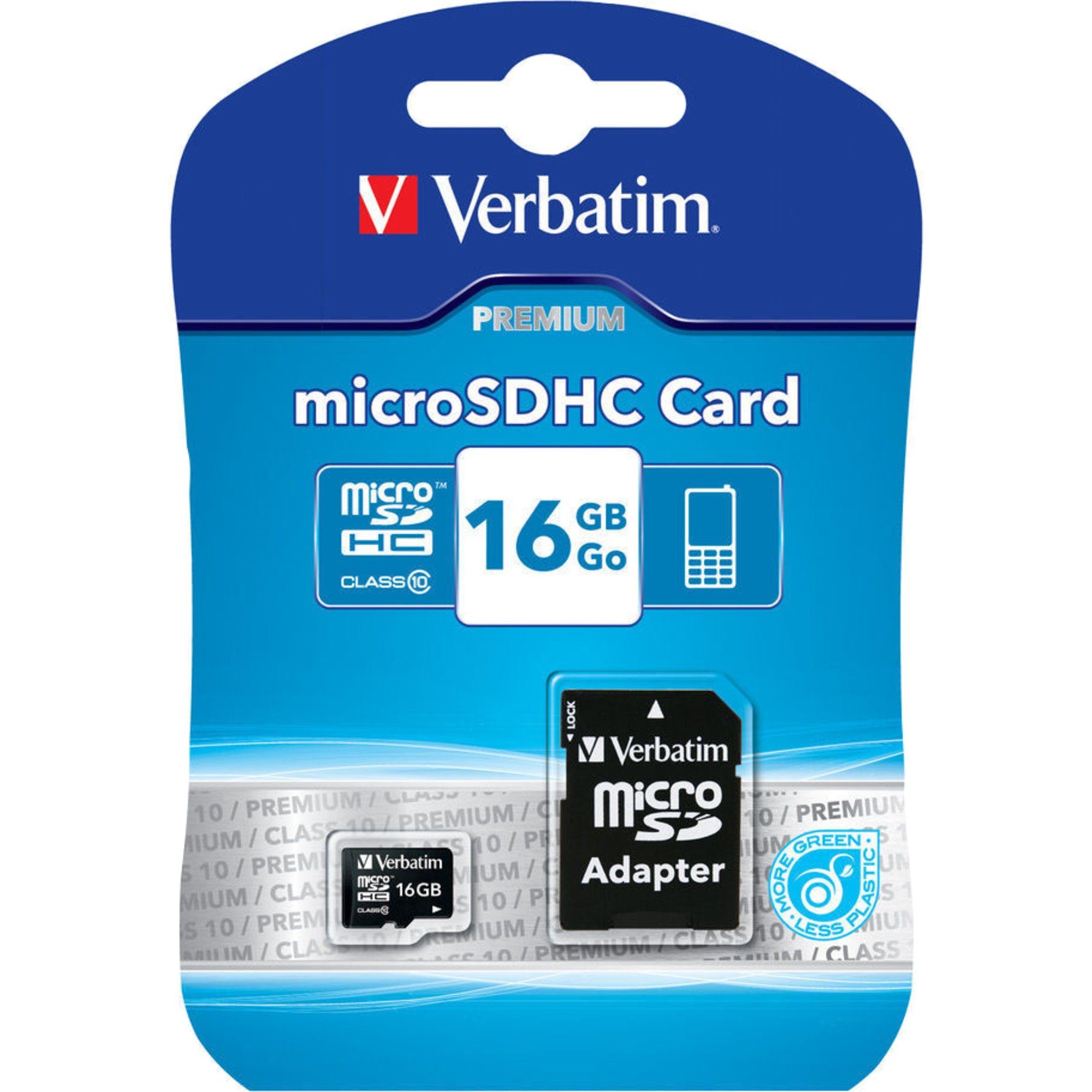 Verbatim Verbatim microSDHC 16 GB Class 10, Speicherkarte, externer Speicher (16 GB GB)