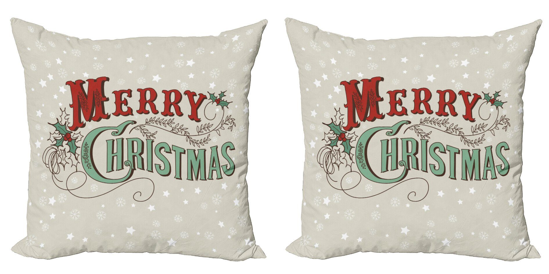 Abakuhaus Подушкиbezüge Modern Accent Doppelseitiger Digitaldruck, (2 Stück), Weihnachten Stern-Schneeflocke Retro