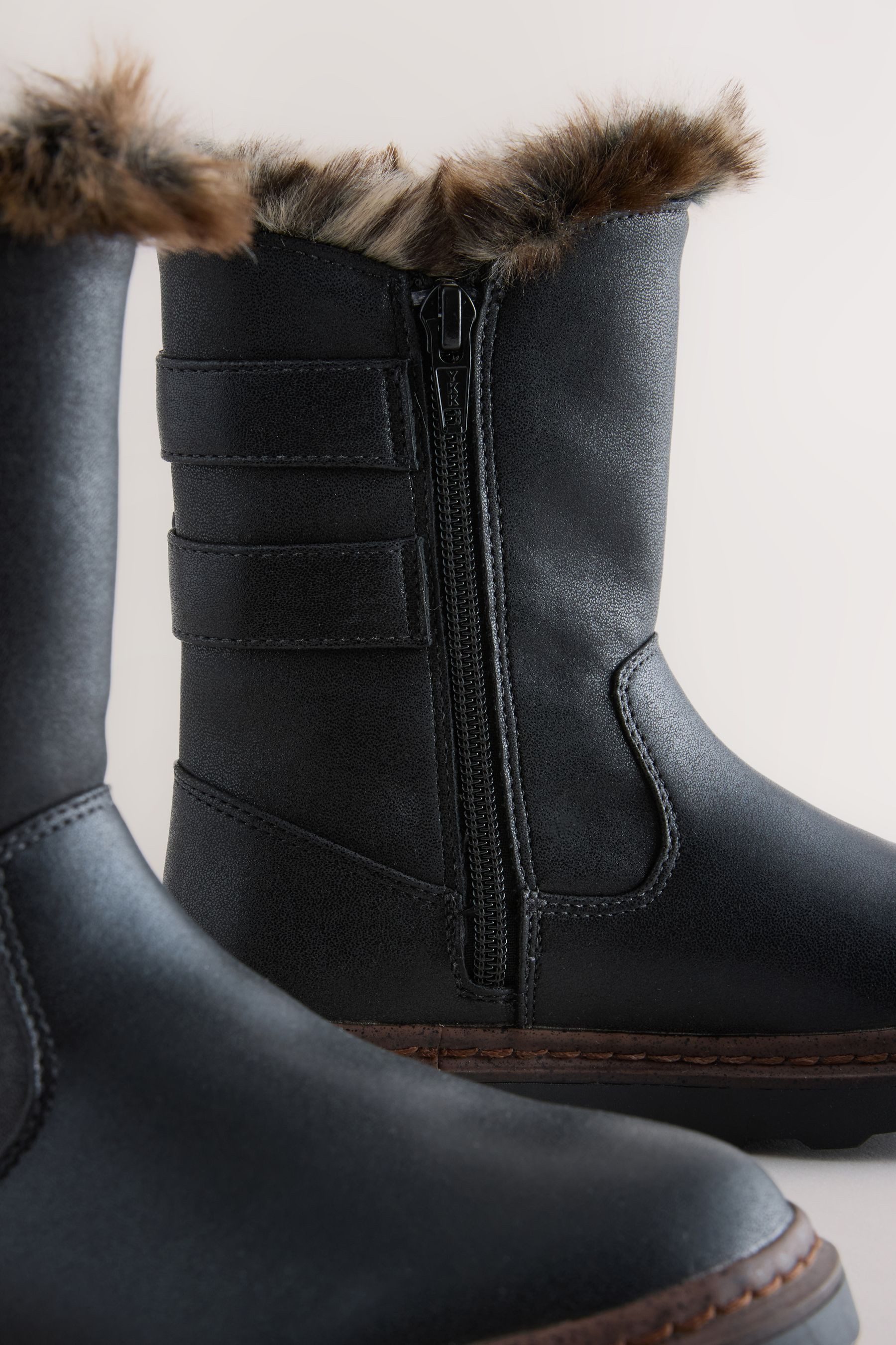 Next Schnallenstiefel mit Kunstfellfutter Stiefel (1-tlg)
