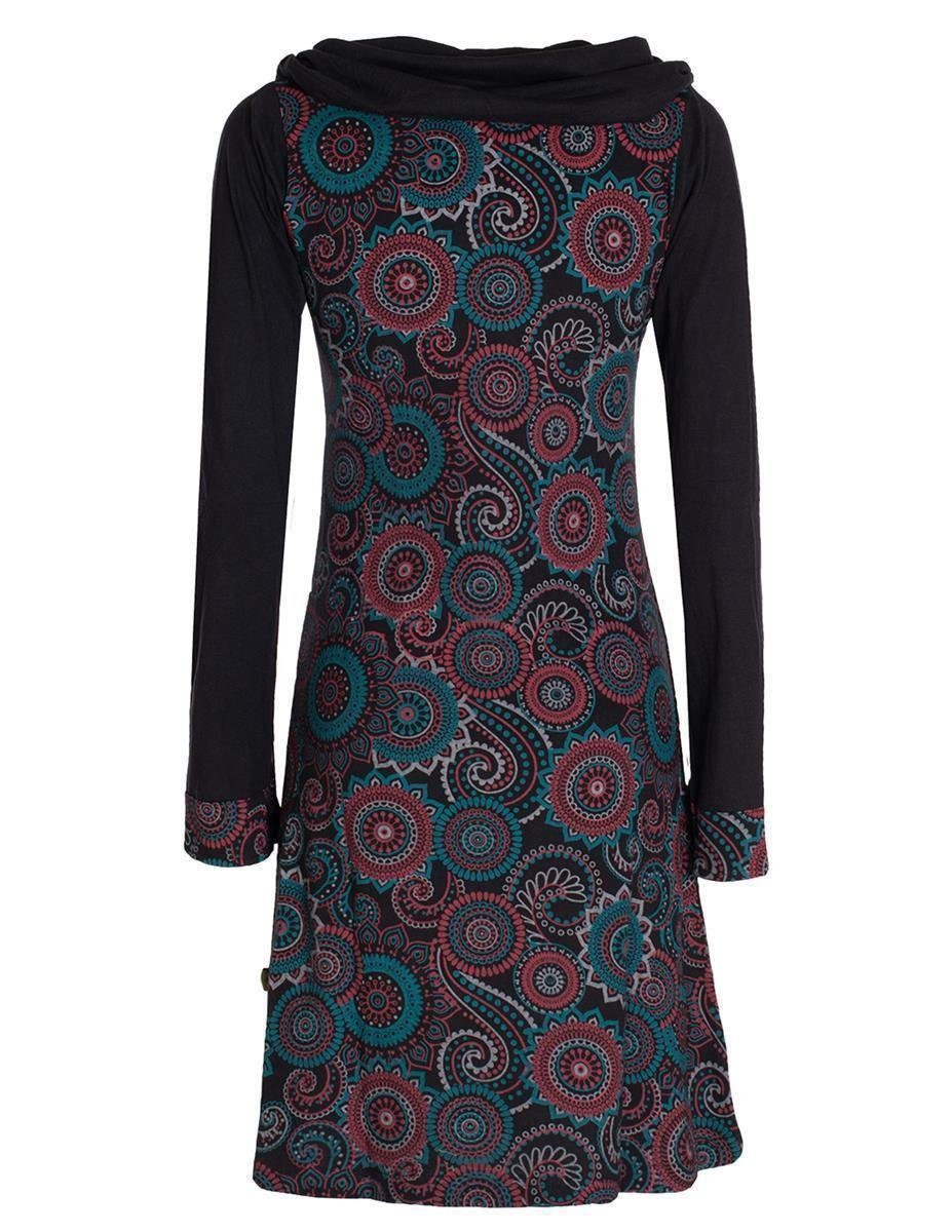 Vishes Jerseykleid Langarm Kleid Schal-Kleid Winterkleider Baumwollkleid Hi günstig online kaufen