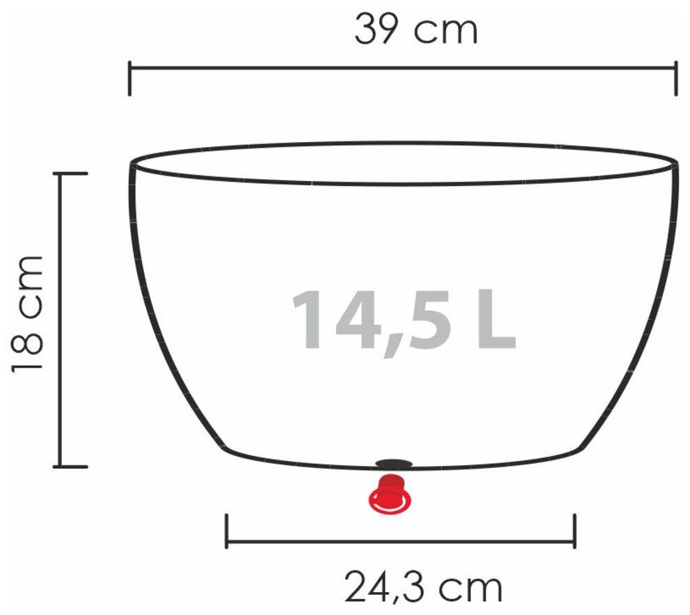 Blumentopf 40/297 Scheurich grau BOWL BARCEO