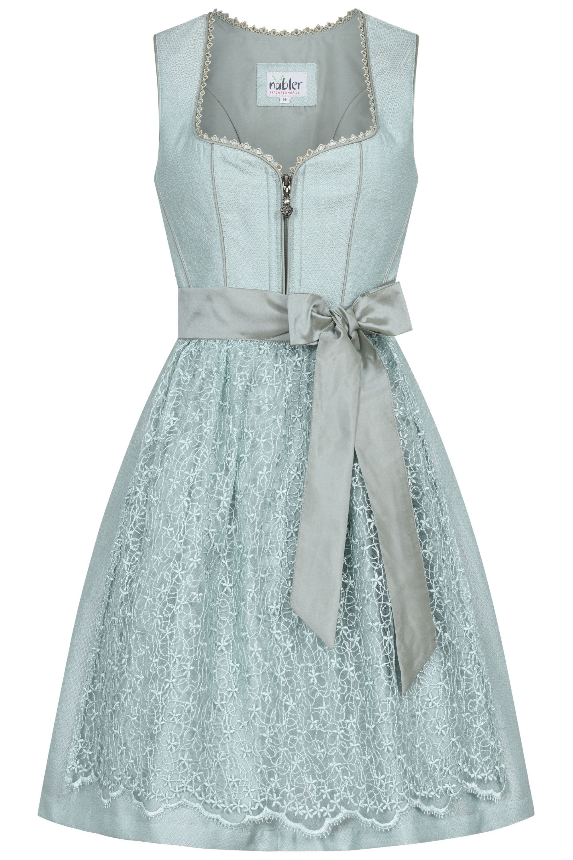 Nübler Dirndl Minidirndl Klara in Salbei - Rocklänge 60 cm
