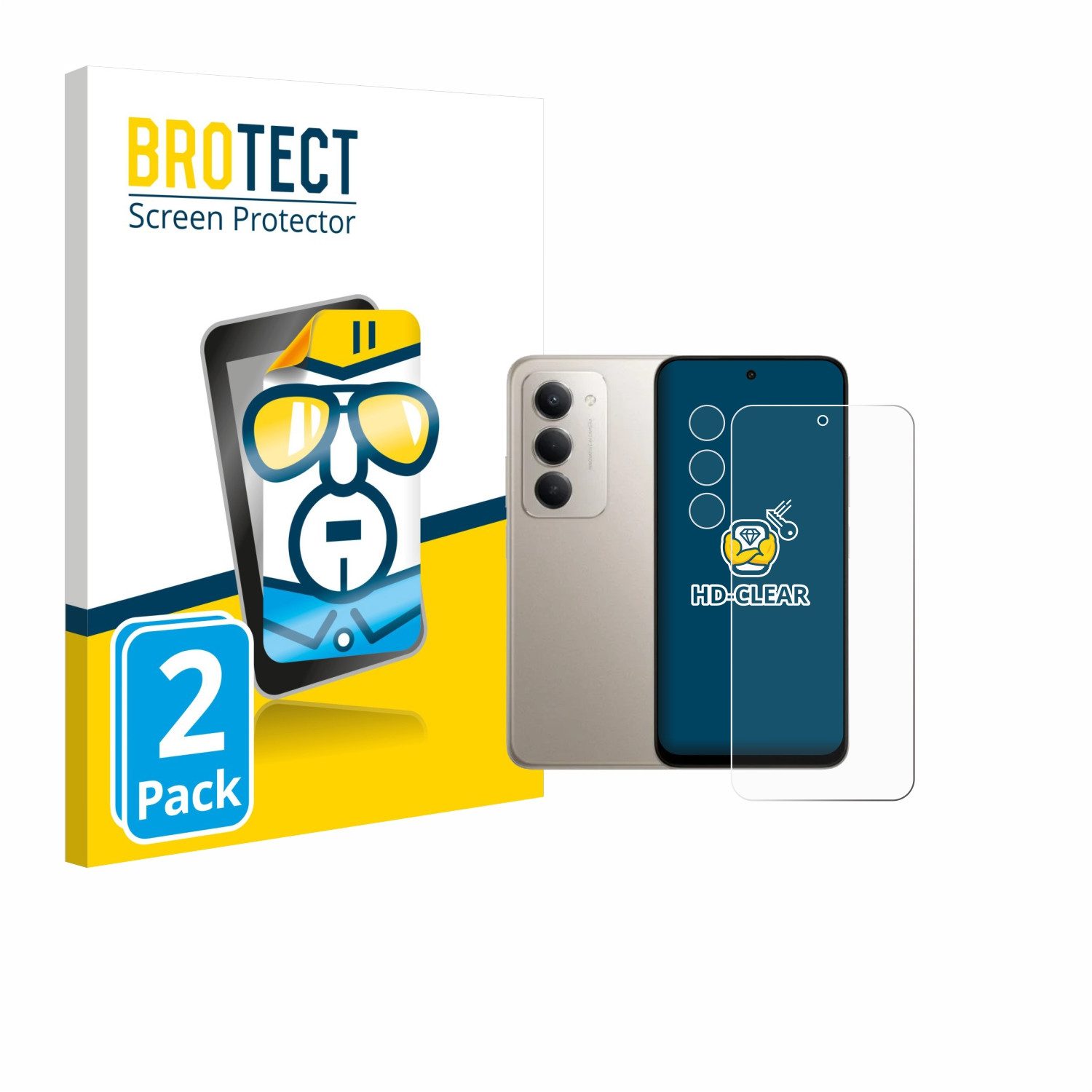 BROTECT Displayschutzfolie Schutzfolie für Xiaomi Redmi 15 4G (Display+Kamera), 2 Stück, Displayschutz Schutz Folie Klar Transparent