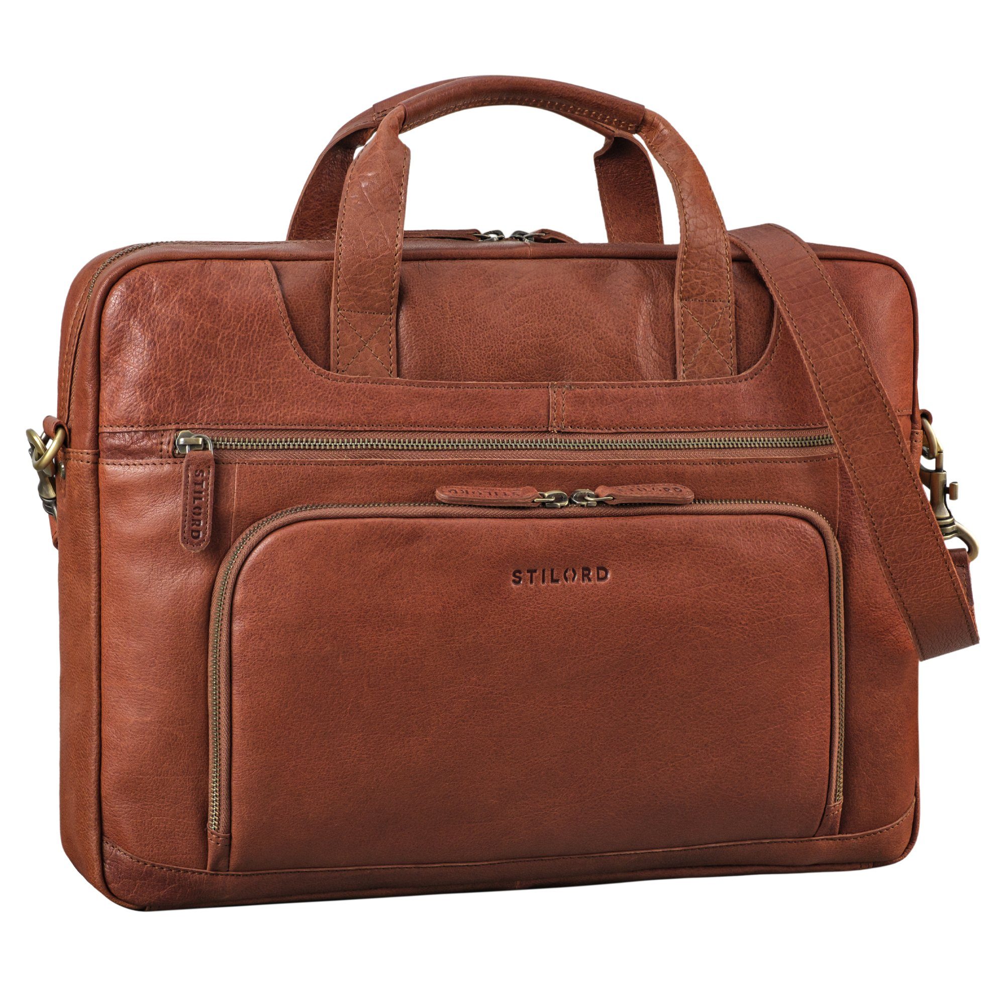 STILORD Laptoptasche "Cyrus" Vintage Laptoptasche 17 Zoll Leder Herren Groß
