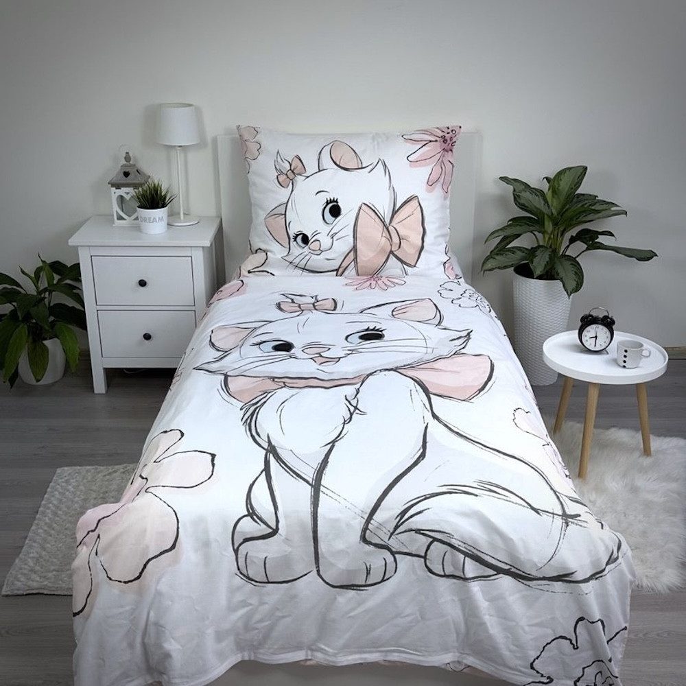 Aristocats Bettwäsche Set 2 tlg. Cat Marie Wendebettwäsche Größe: 140x200 c günstig online kaufen