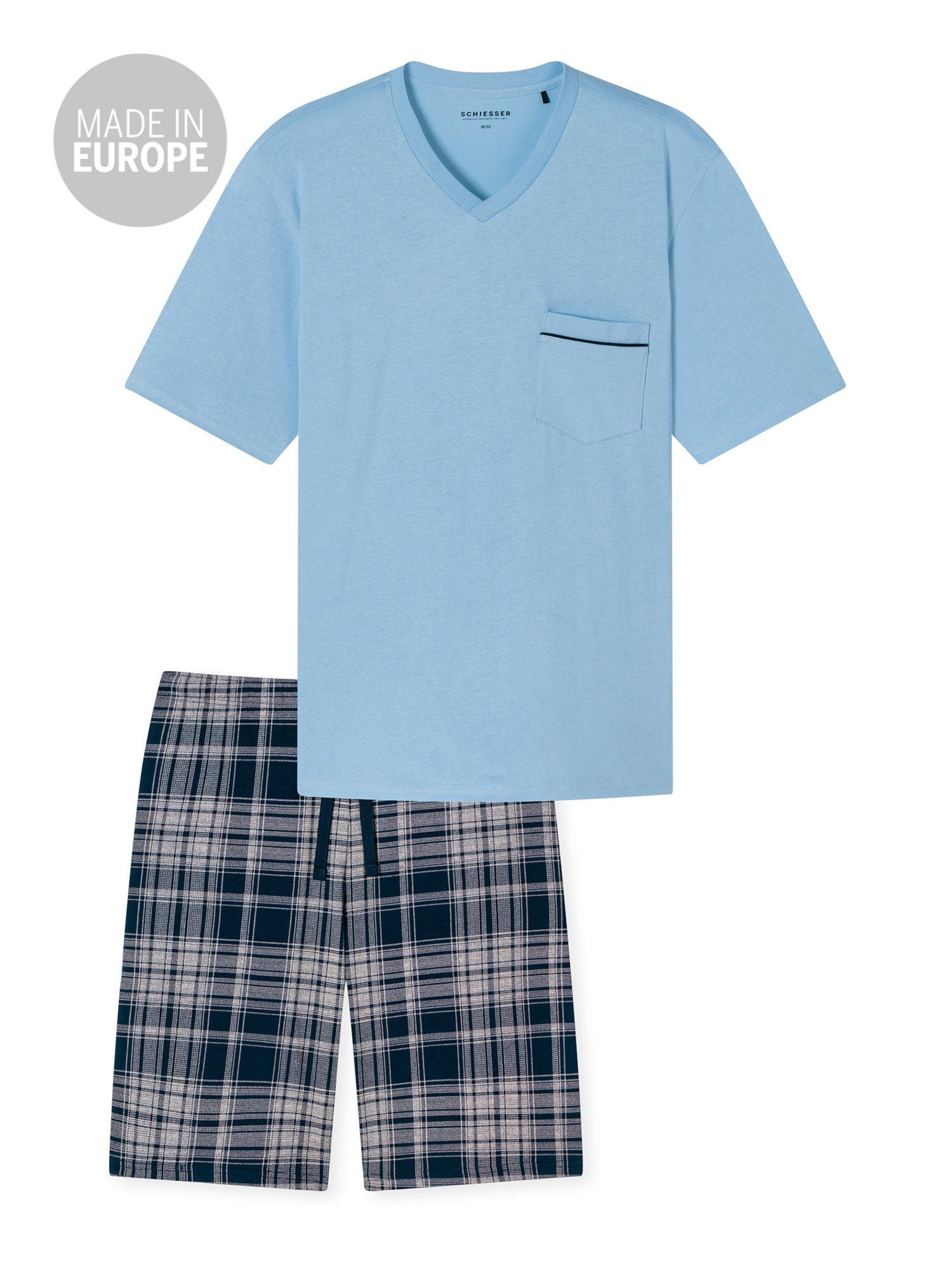 Comfort Pyjama dunkelblau Fit Schiesser