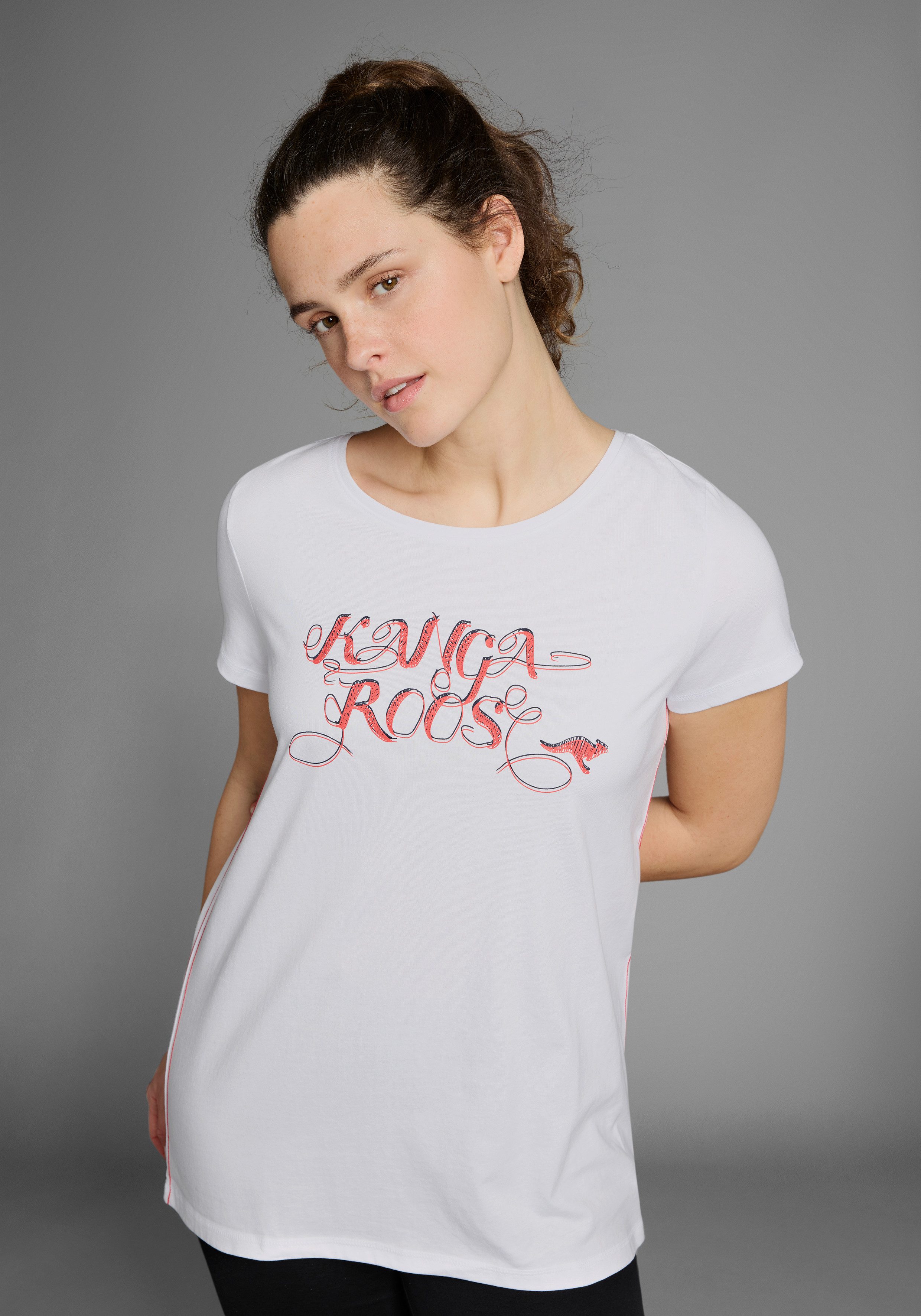 KangaROOS Longshirt (2er-Pack) Kurzarm, figurumschmeichelnde Passform, große Größen