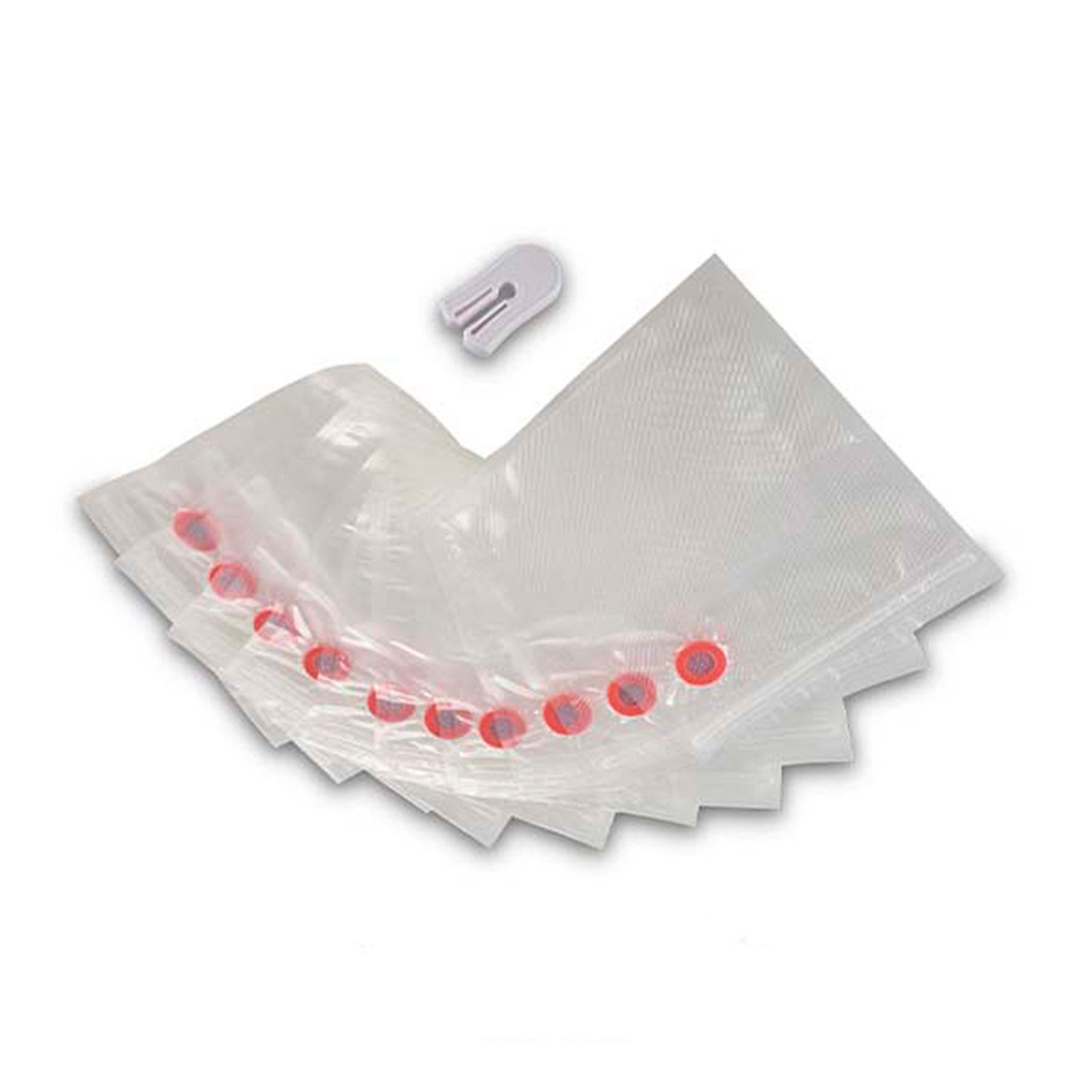 SOLIS OF SWITZERLAND Vakuumierbeutel Starter-Set, 5 Beutel, 922.67, Zubehör für Vakuumierer, BPA-frei, Zip Verschluss, inkl. Schlauchanschluss-Set, diverse Größen