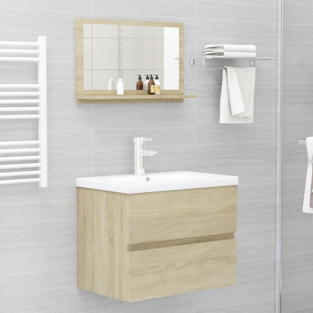 60x10,5x37 cm Holzwerkstoff Sonoma-Eiche Badezimmerspiegelschrank vidaXL Badspiegel (1-St)