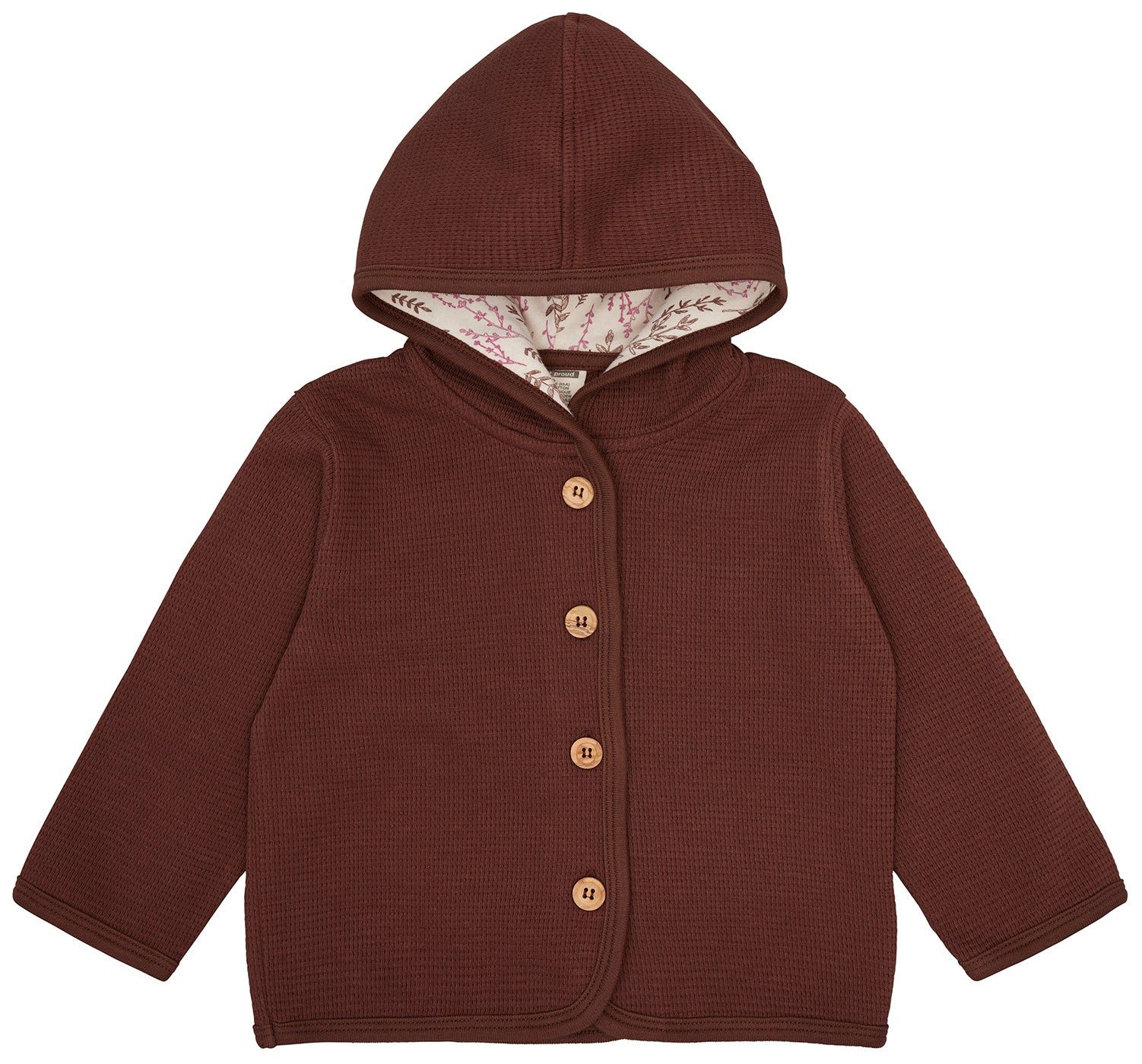 loud + proud Kapuzensweatjacke in Waffeloptik Biobaumwolle GOTS