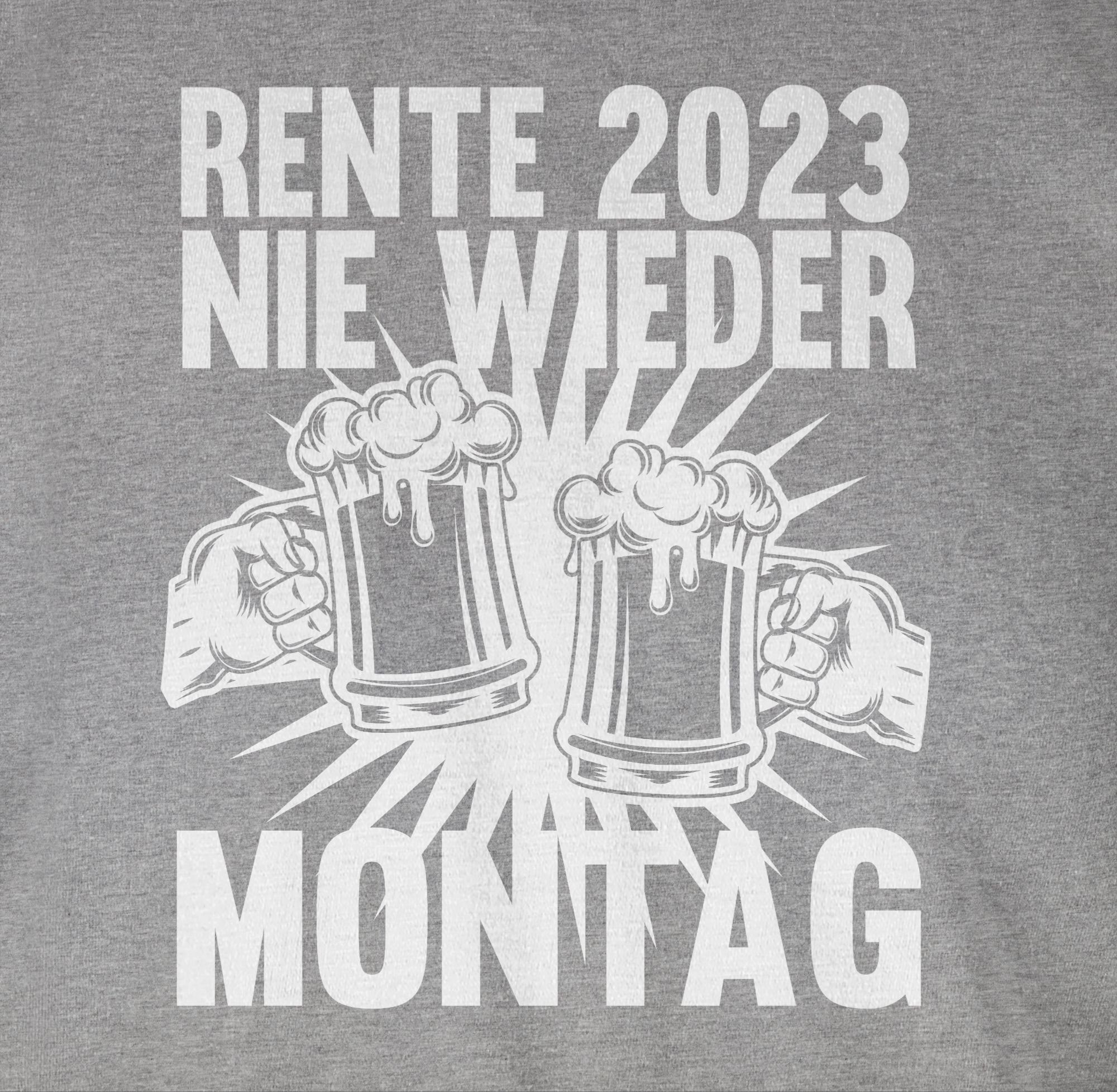 T-Shirt meliert Rentner Grau 2 wieder Montag Geschenk 2023 Shirtracer Rente Nie