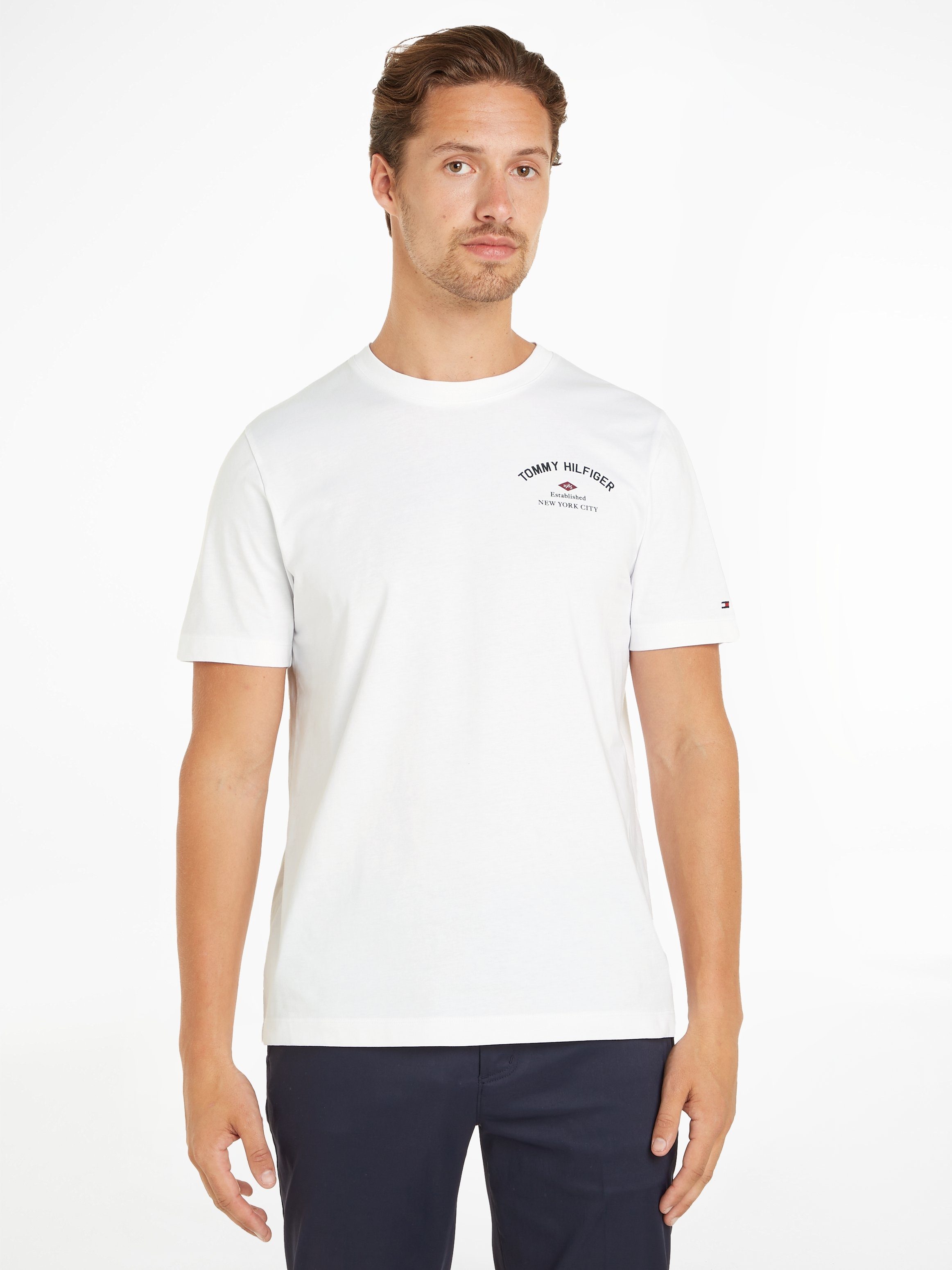 Tommy Hilfiger T-Shirt PHOTOPRINT BRIDGE TEE mit Rundhalsausschnitt White