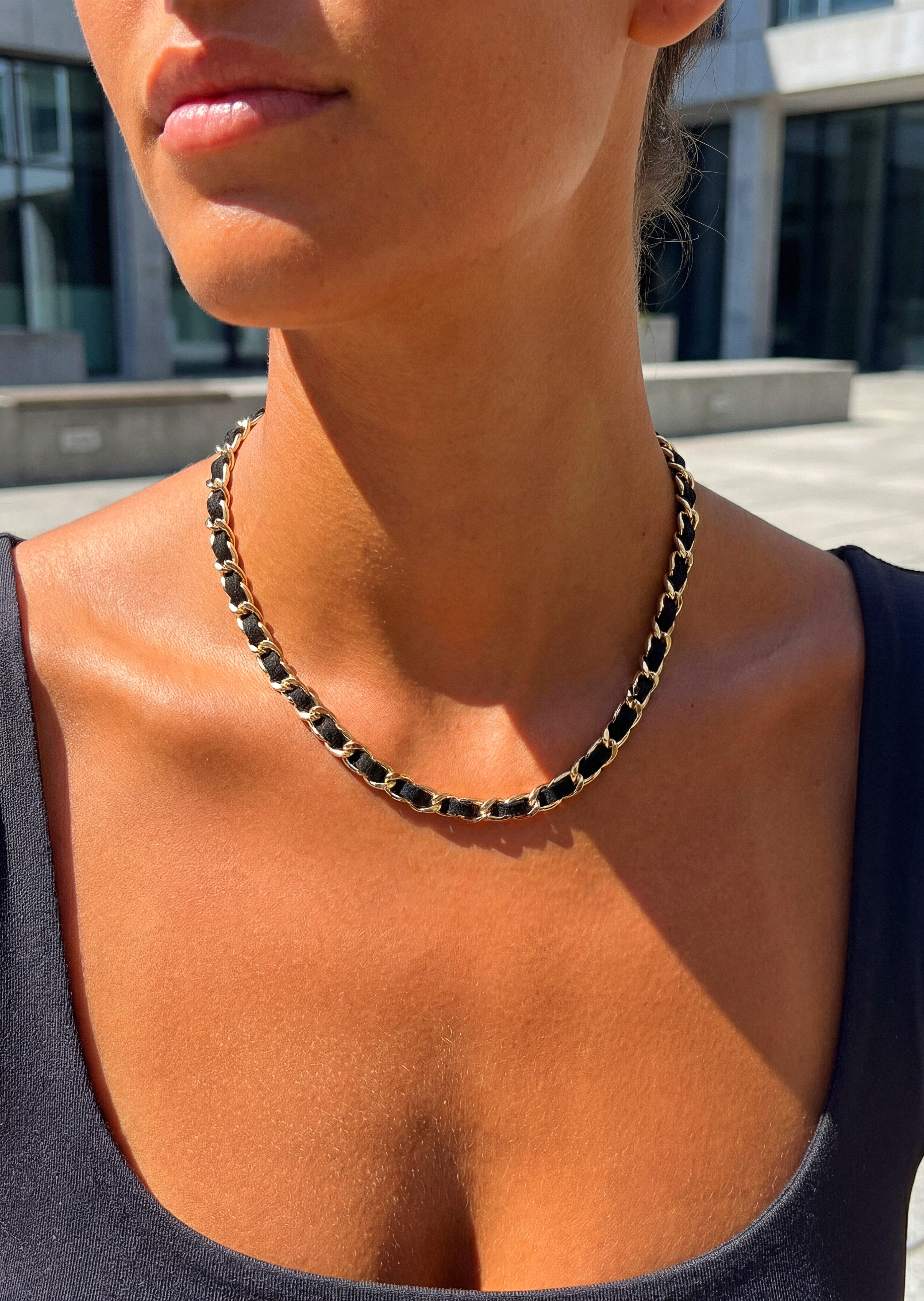 LASCANA Gliederkette, Halskette mit Knebelverschluss, weite Panzerkette