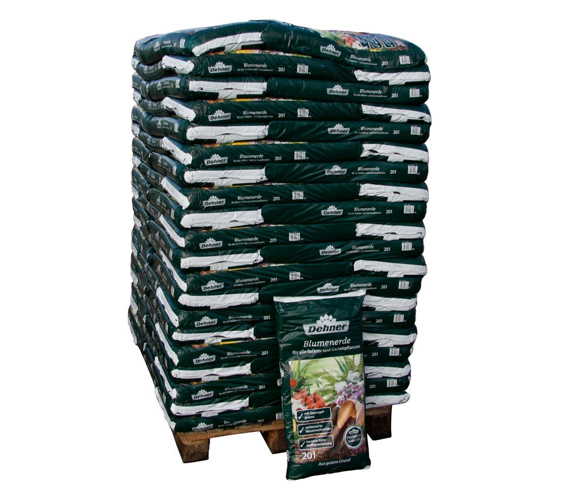 Dehner Blumenerde Premium Blumenerde, 1 Palette, 120 x 20 Liter