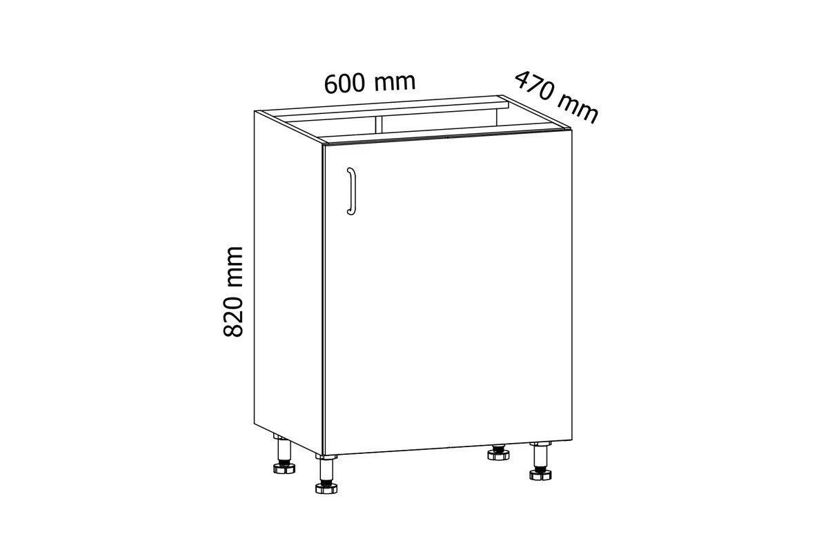 ROYAL24_MARKT Unterschrank - Funktional und stilvoll. (Unterschrank, 1-St., Velmora - D60 P/L) Top Qualität - Modernes Design - Feinste Materialien.