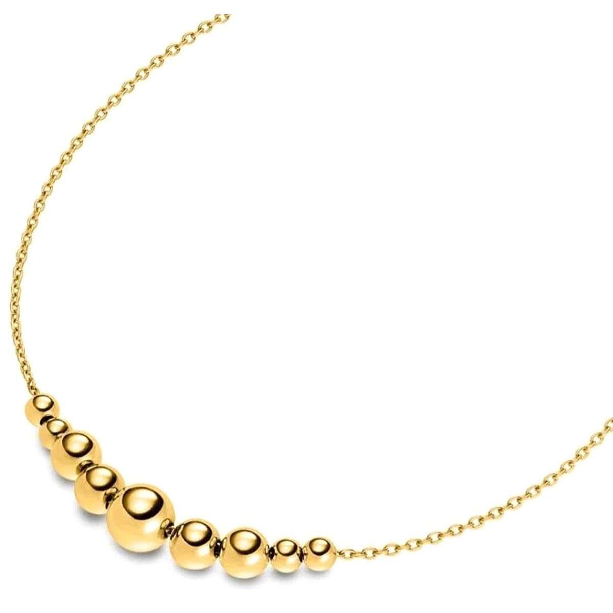 Boccia Gliederkette 08100-02, Damencollier Titan Goldfarben mit Kugeln