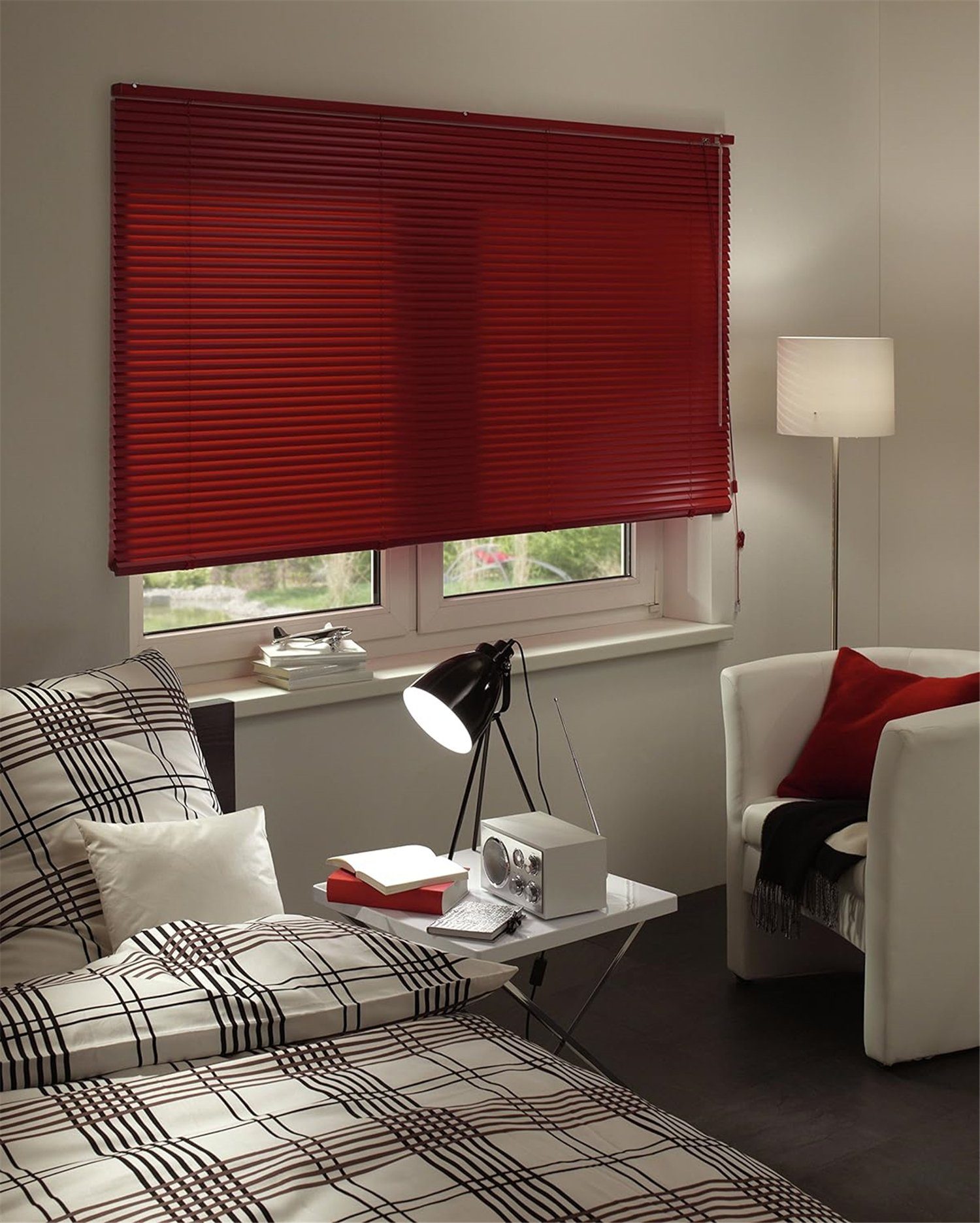 GARDINIA Jalousie Alu-Jalousie Jalousette Jalousien Alujalousie Rollo Plissee Aluminium, freihängend, Sichtschutz, Lichtschutz, Blendschutz, Wand- und Deckenmontage