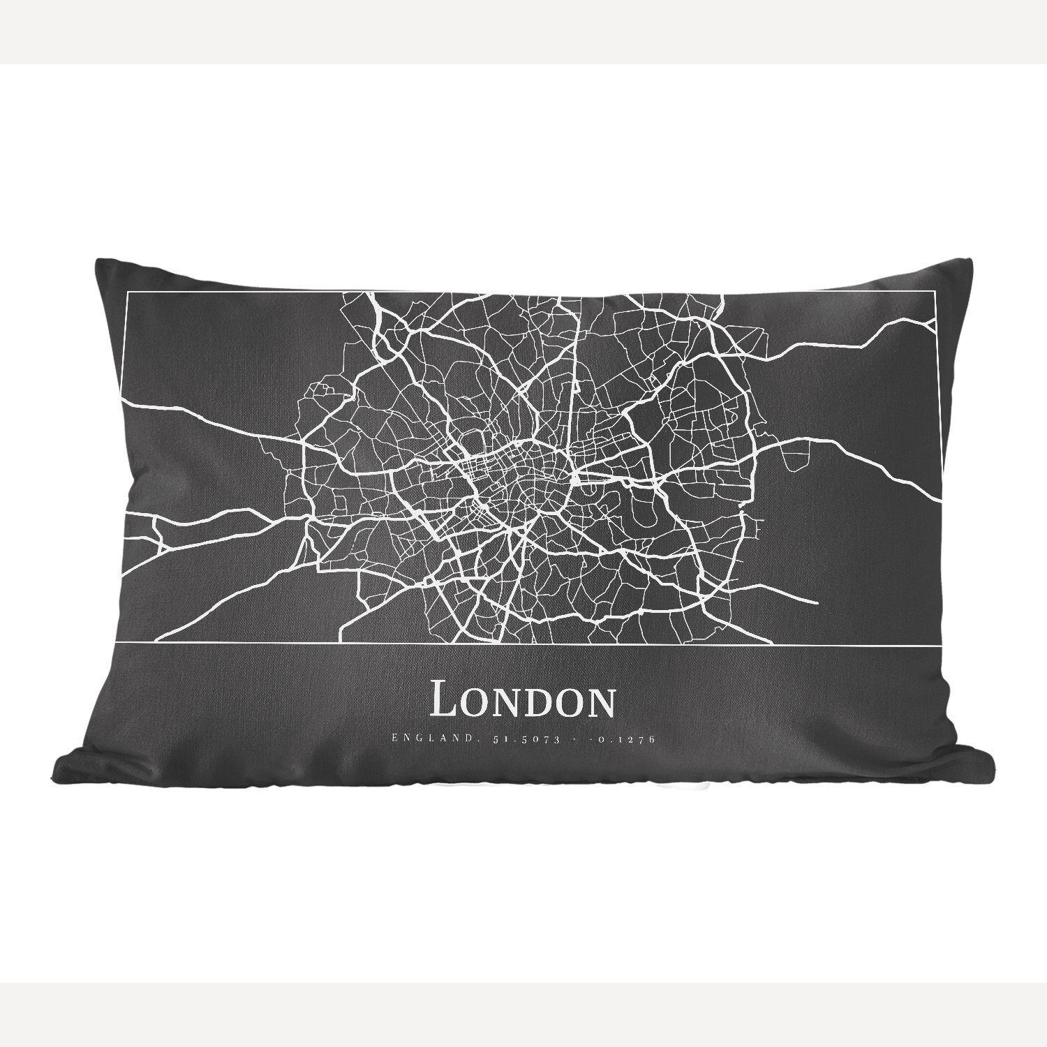 MuchoWow Dekokissen Karte - Stadtplan - London, Wohzimmer Dekoration, Zierkissen, Dekokissen mit Füllung, Schlafzimmer