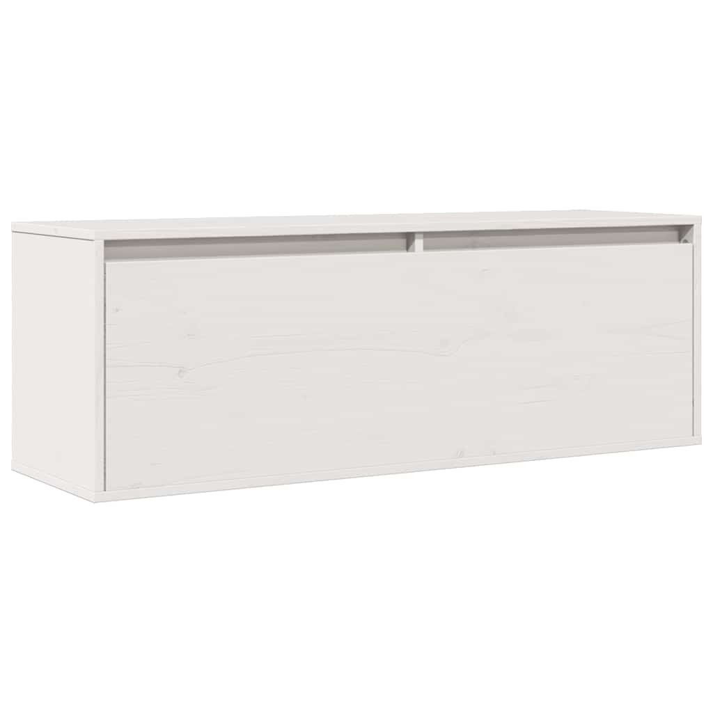 furnicato Wandhängeschrank Wandschrank aus massivem Kiefernholz Weiß 100 x 30 x 35 cm, 1-tlg.
