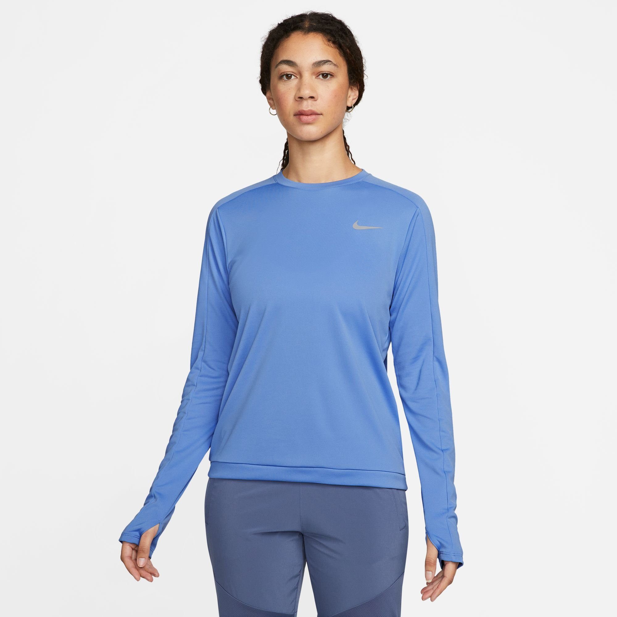 Beliebte Empfehlungen für 2024 Nike Laufshirt DRI-FIT WOMEN'S POLAR/REFLECTIVE SILV CREW-NECK RUNNING TOP