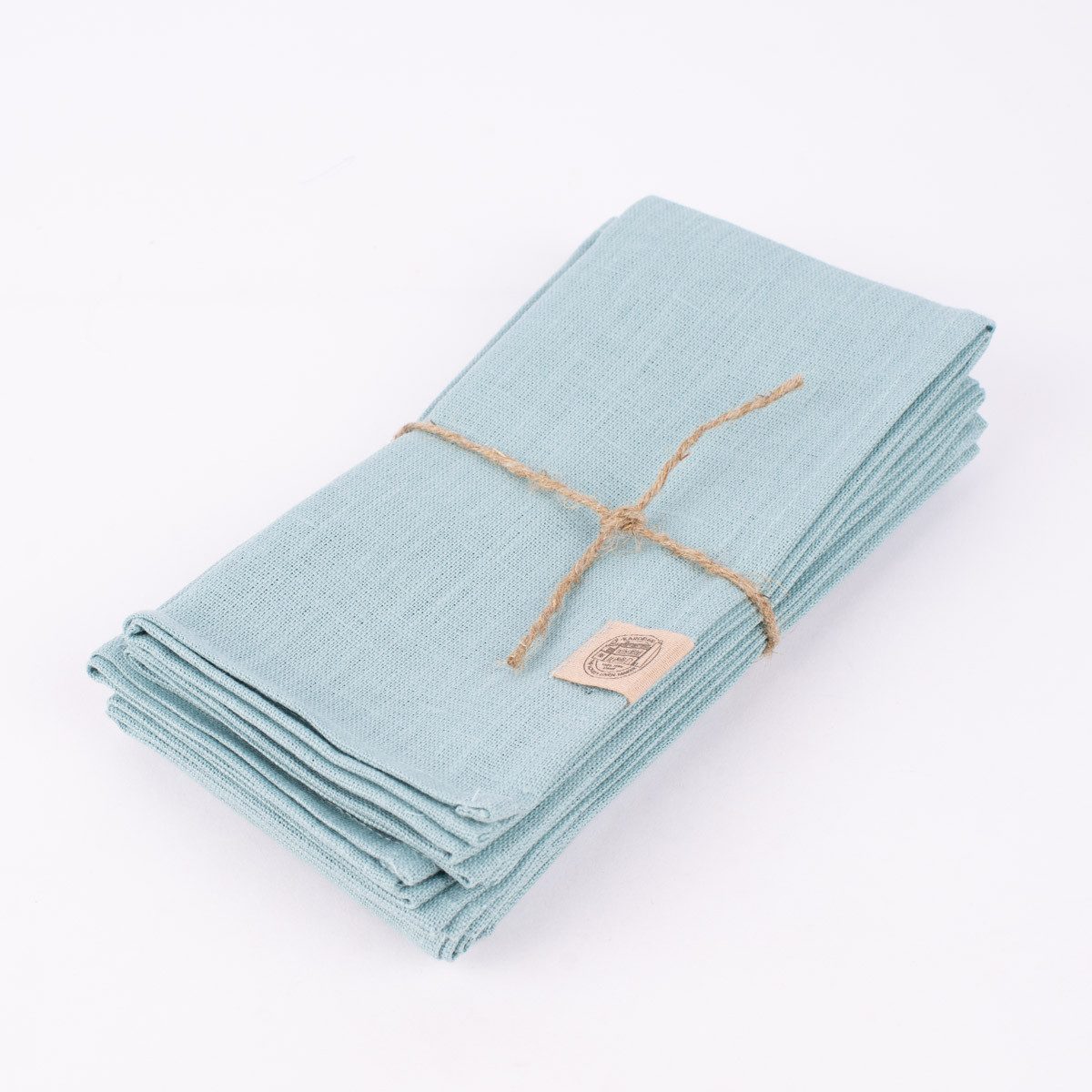 KARDELEN Stoffserviette Stoffservietten Erik aus 100% Leinen 4 Stück 44x44cm eisblau, allergikergeeignet,atmungsaktiv,pflegeleicht