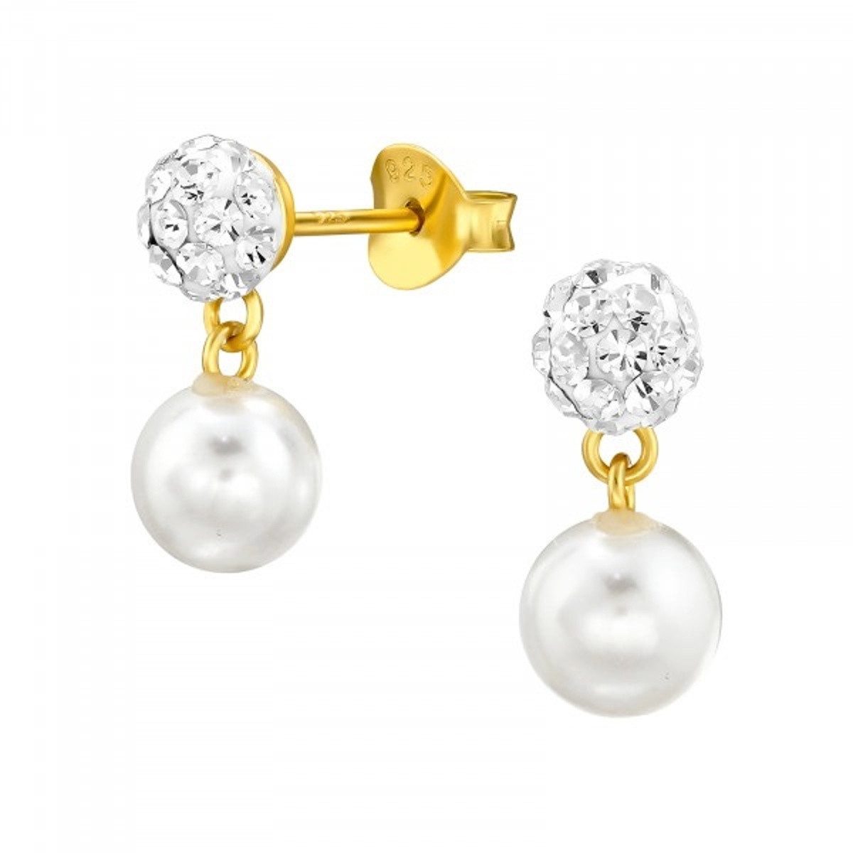 ALEXANDER YORK Paar Ohrstecker BALL KRISTALL auf PERLE in Gold, 2-tlg., 925 günstig online kaufen