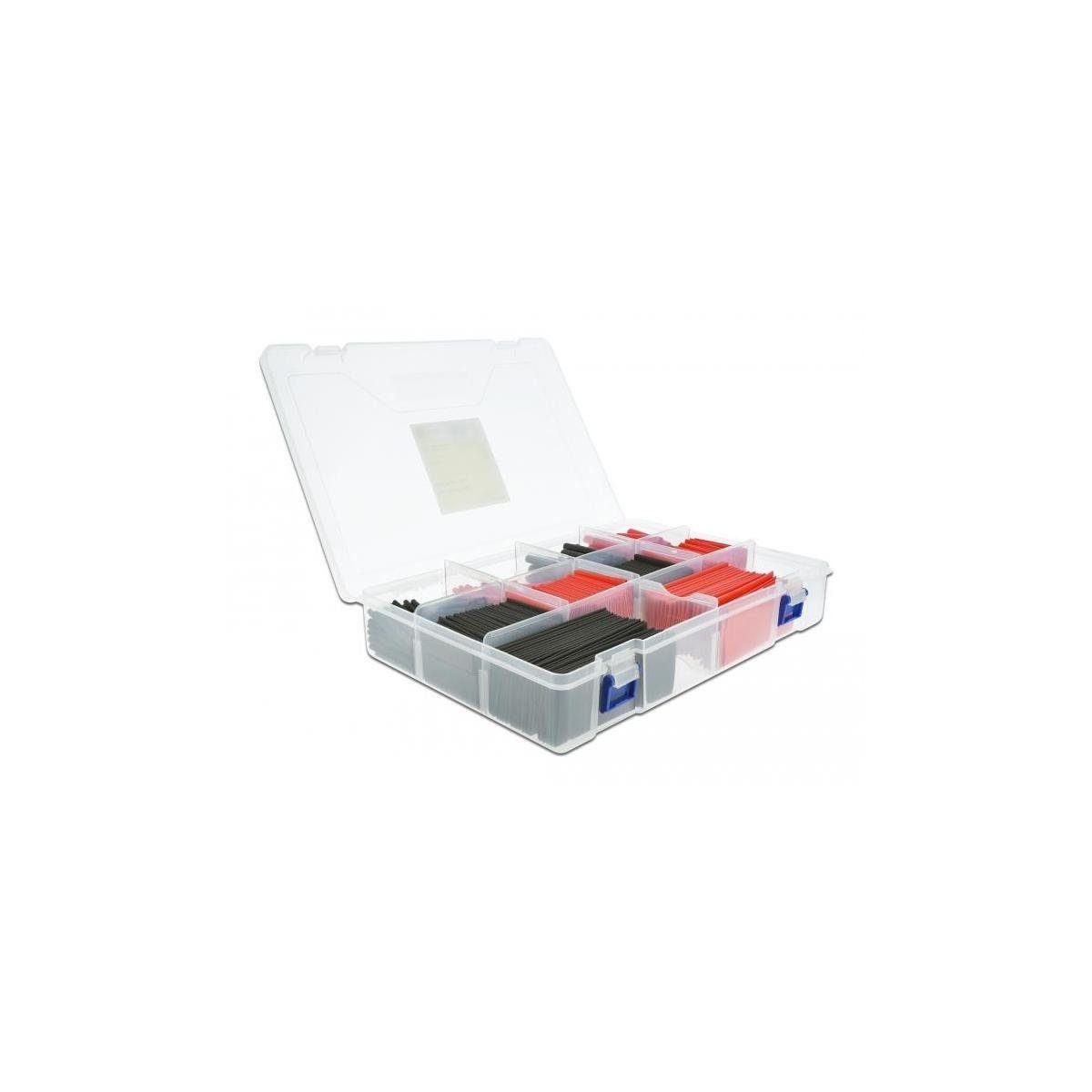 Delock Wärmeschrumpfschlauch Schrumpfschlauch Sortimentsbox 520-teilig schwarz / rot