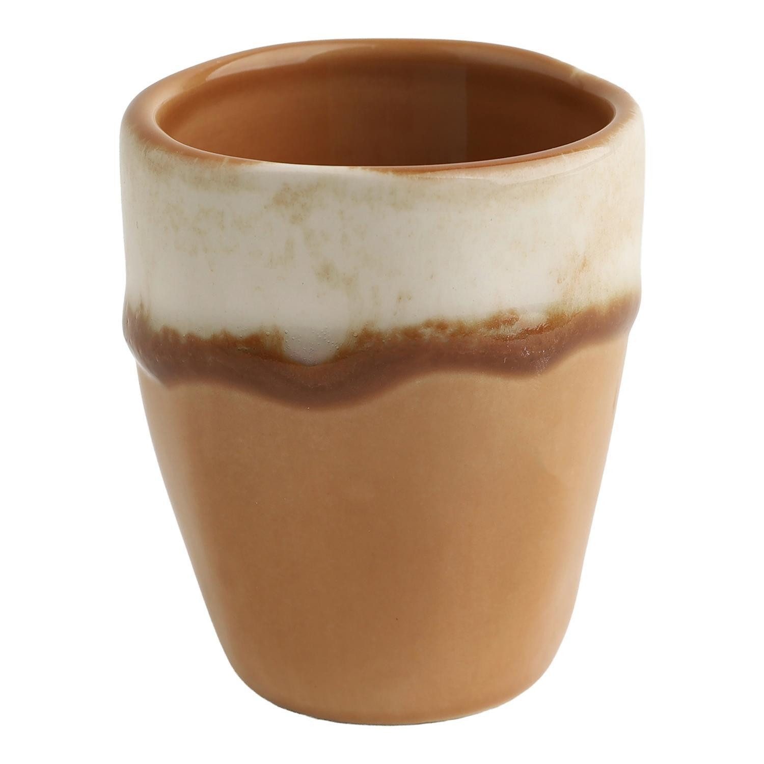 CreaTable Tasse Espressobecher SQUEEZY MOCHA MOUSSE, 80 ml, 1-tlg., Steinzeug, Beige, glasiert