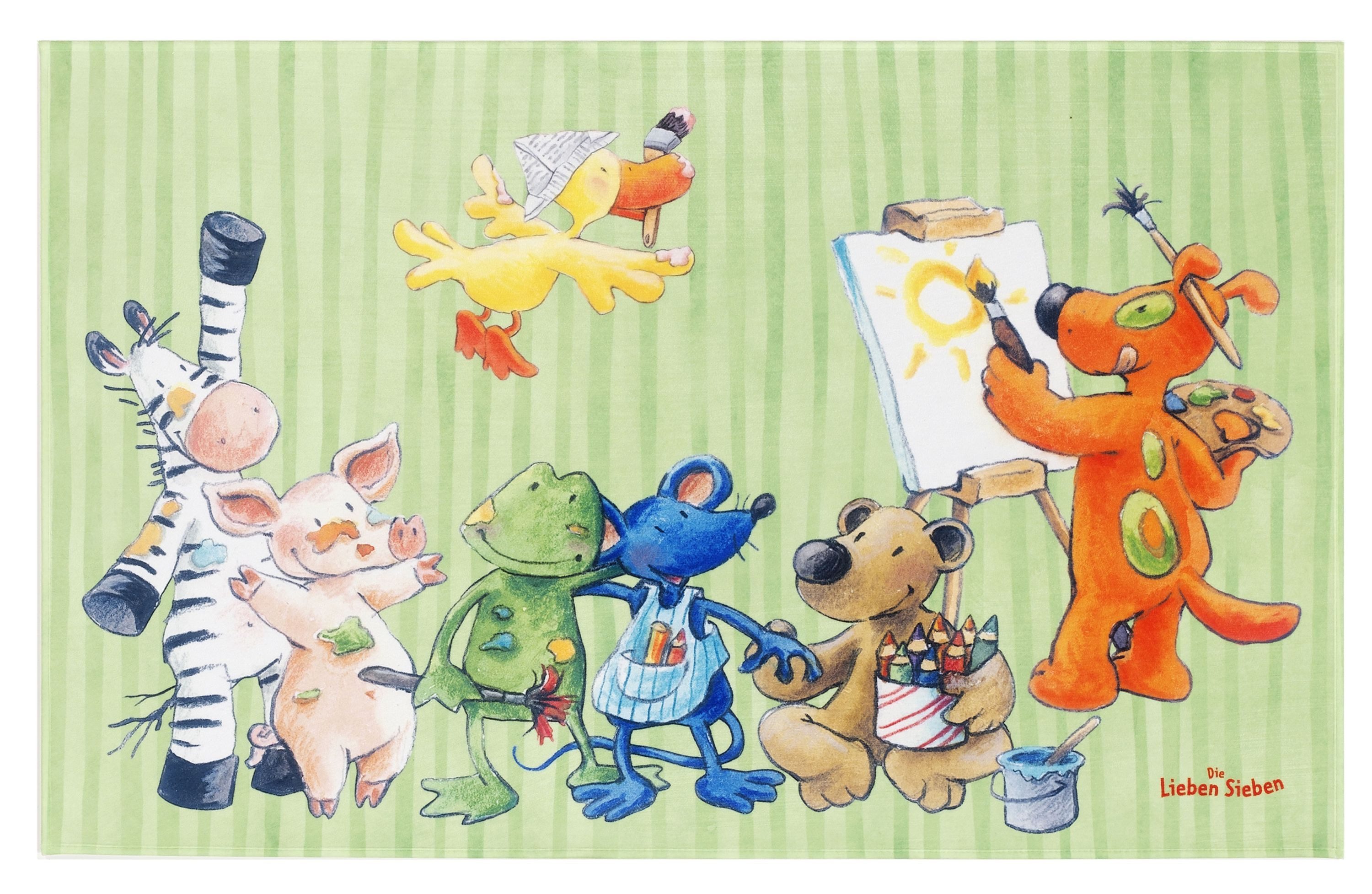 Die Lieben Sieben Kinderteppich Die Lieben Sieben grün 100x160cm, rechteckig