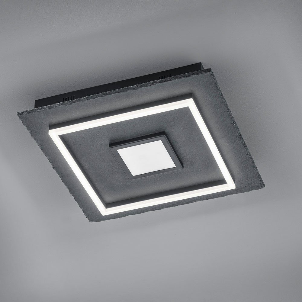 LED schwarz Schlafzimmerleuchte Deckenlampe Schieferplatte LED Deckenleuchte, Warmweiß, verbaut, etc-shop fest LED-Leuchtmittel warmweiß