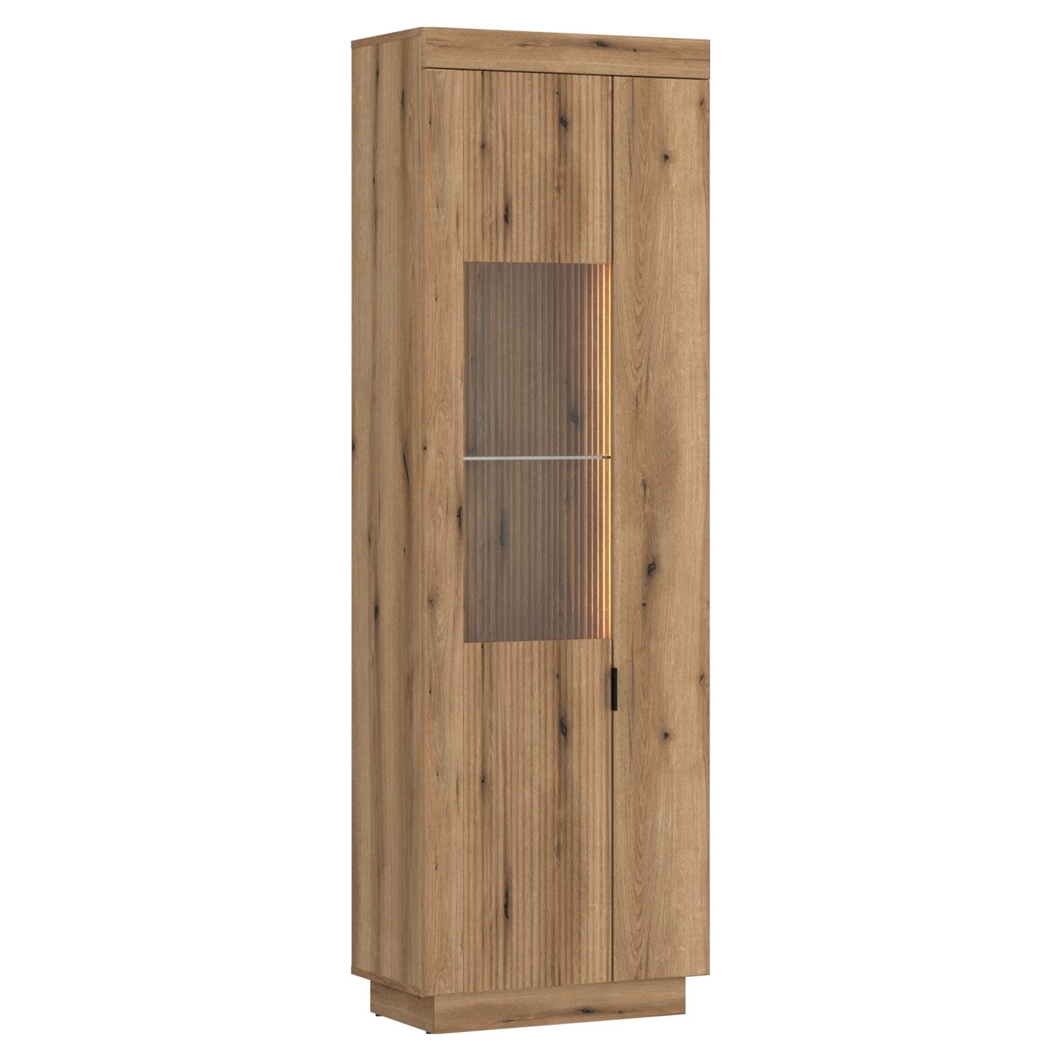Vitrine DELAMAR, Coast Evoke Eiche Dekor, 2 Türen, mit LED-Beleuchtung, B 63 x H 198 x T 40 cm