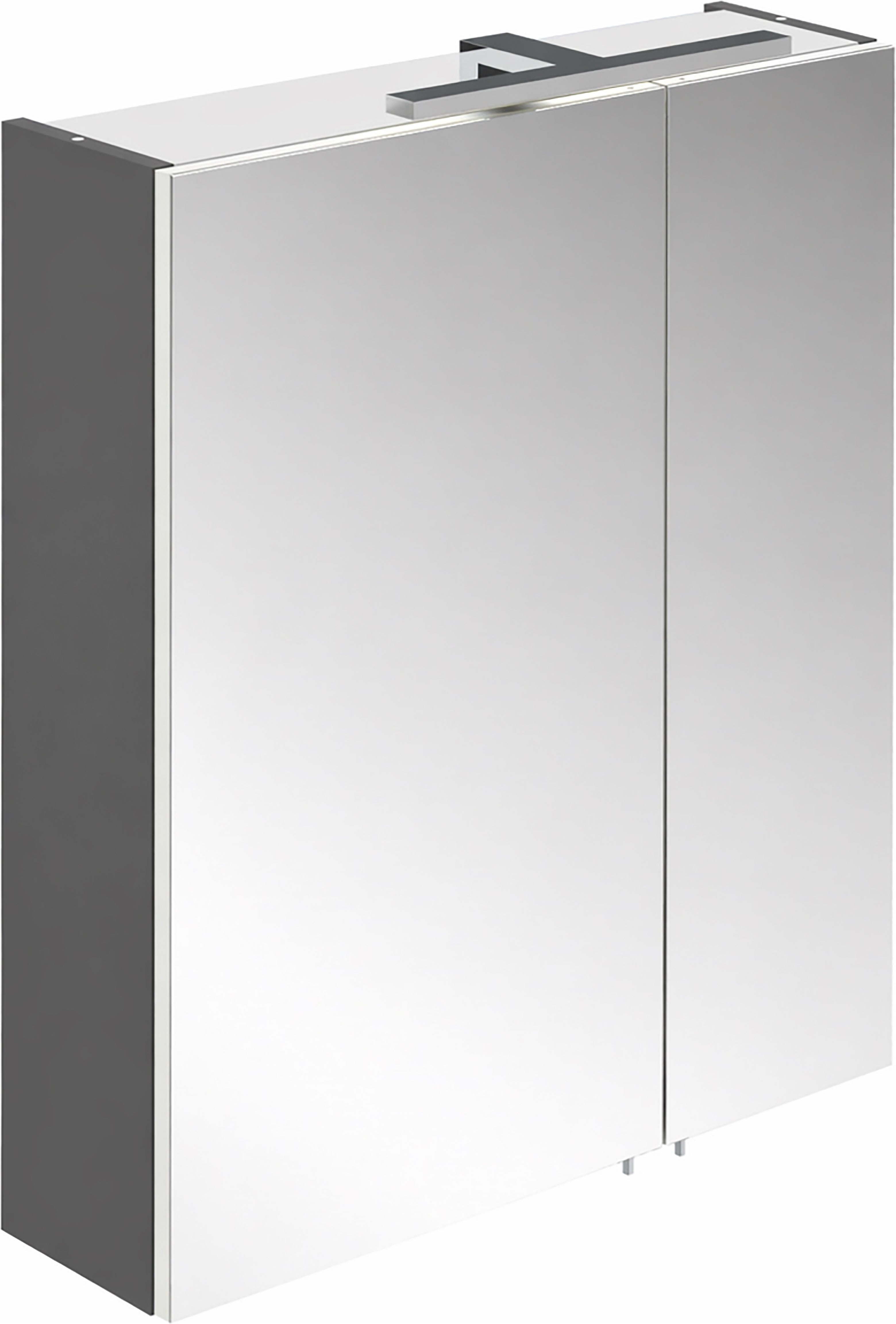 Schildmeyer Spiegelschrank ADANA, inkl. Beleuchtung, Breite 60 cm, 3 Türen, MADE IN GERMANY (1-St) Schalter-/Steckdosenkombination hinter der Tür, MADE IN GERMANY
