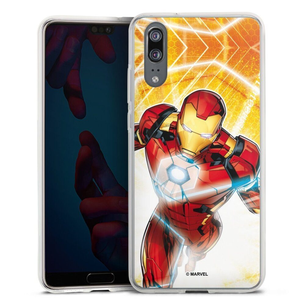 DeinDesign Handyhülle Iron Man on Fire, Huawei P20 Silikon Hülle Bumper Case Handy Schutzhülle