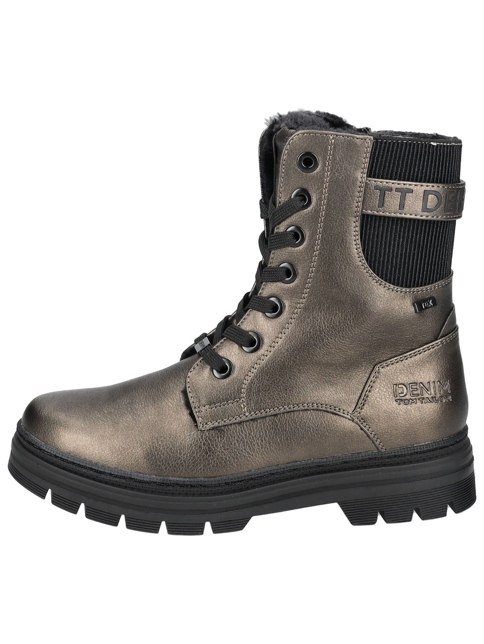 TOM TAILOR Stiefelette Lederimitat/Textil . Schnürstiefelette günstig online kaufen