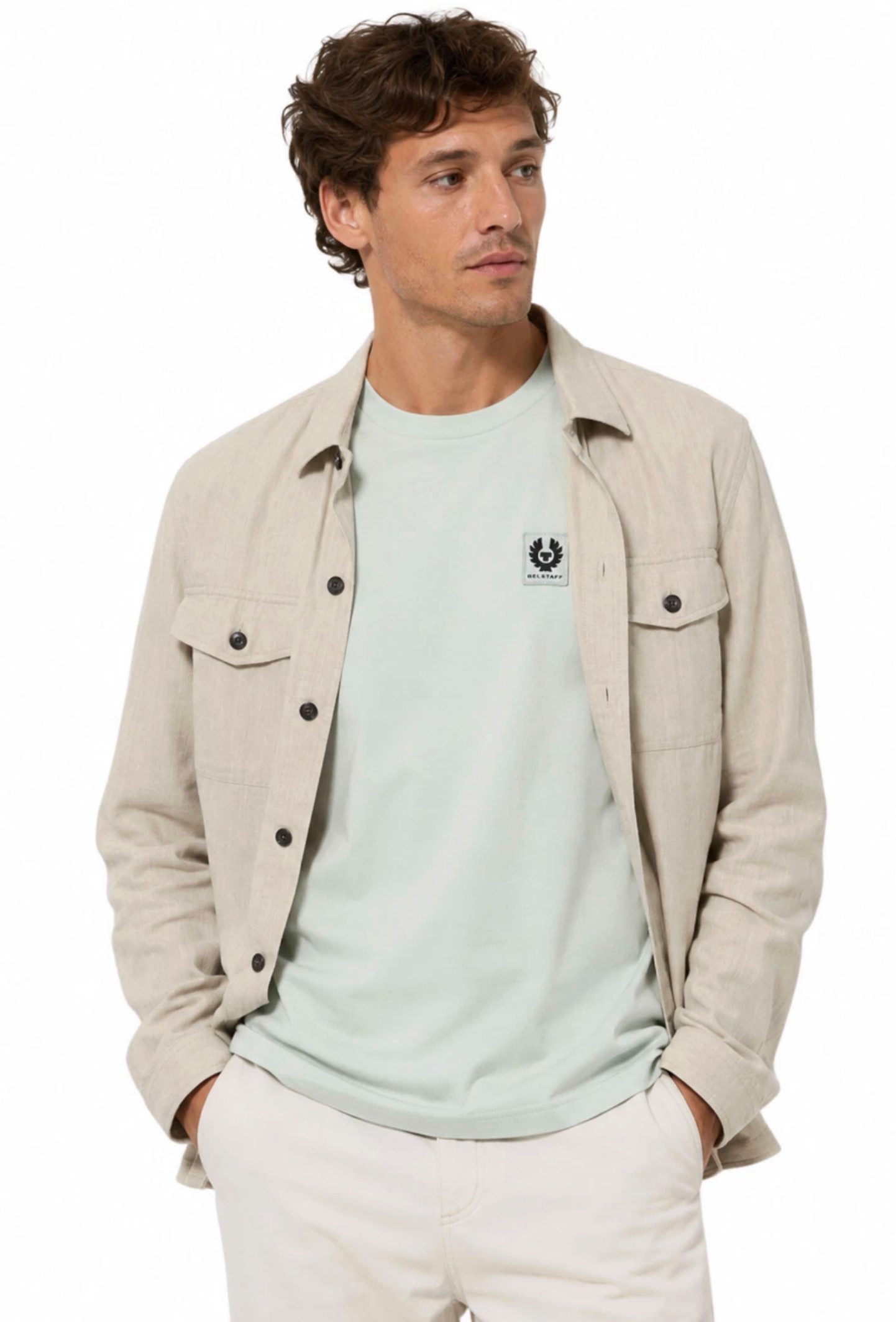 Belstaff T-Shirt Retro 1924 Phoenix Patch Regular Fit Shirt Gesticktem Rand versehener Phoenix-Patch auf der Brust