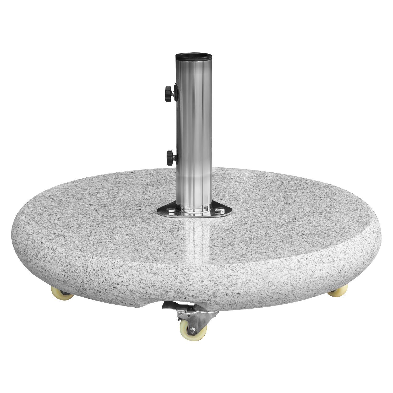 Betonschirmständer Sonnenschirmständer Granit rund + Flanschrohr (Komplettset)