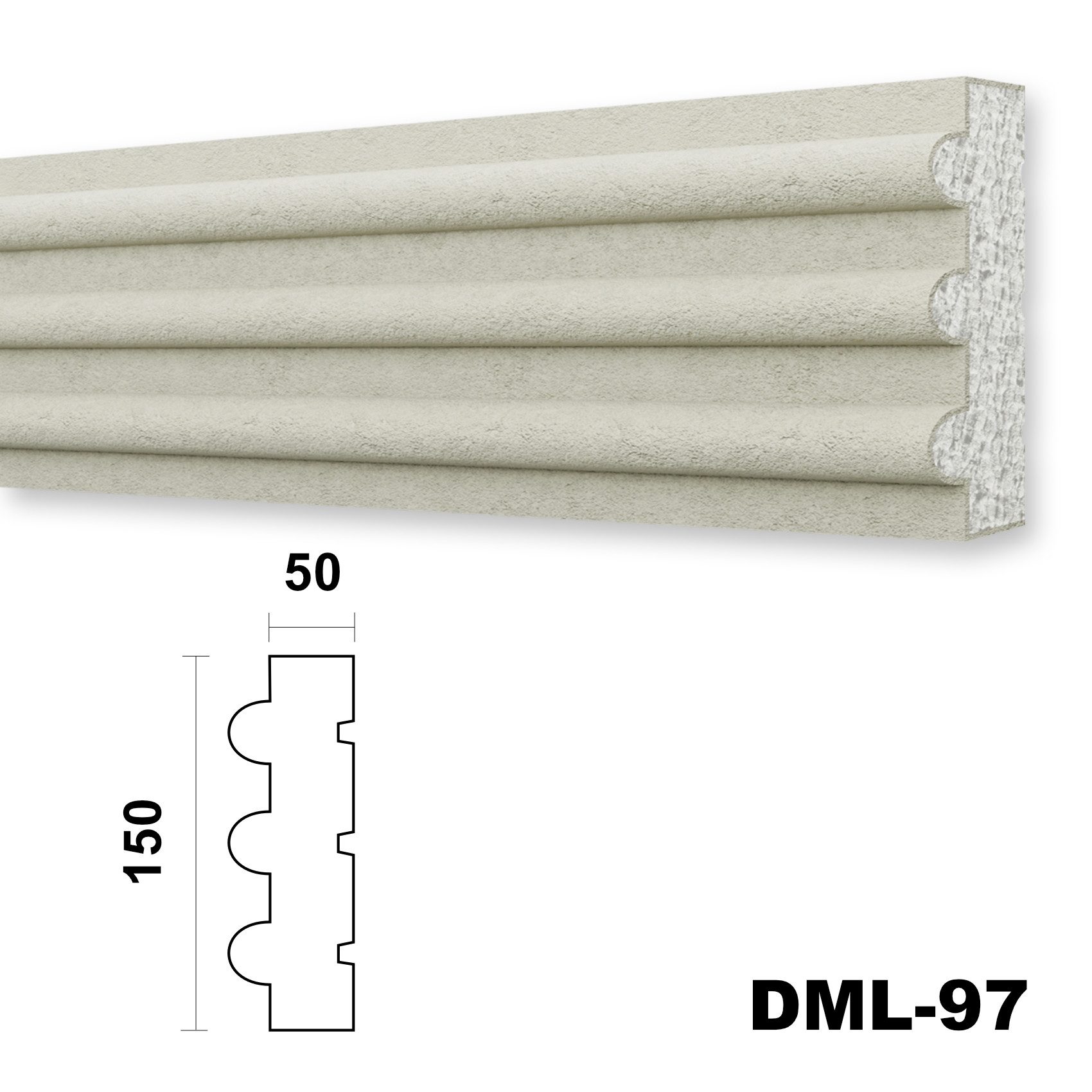 Hexim Stuckleiste DML-97, 2 Meter / günstig online kaufen